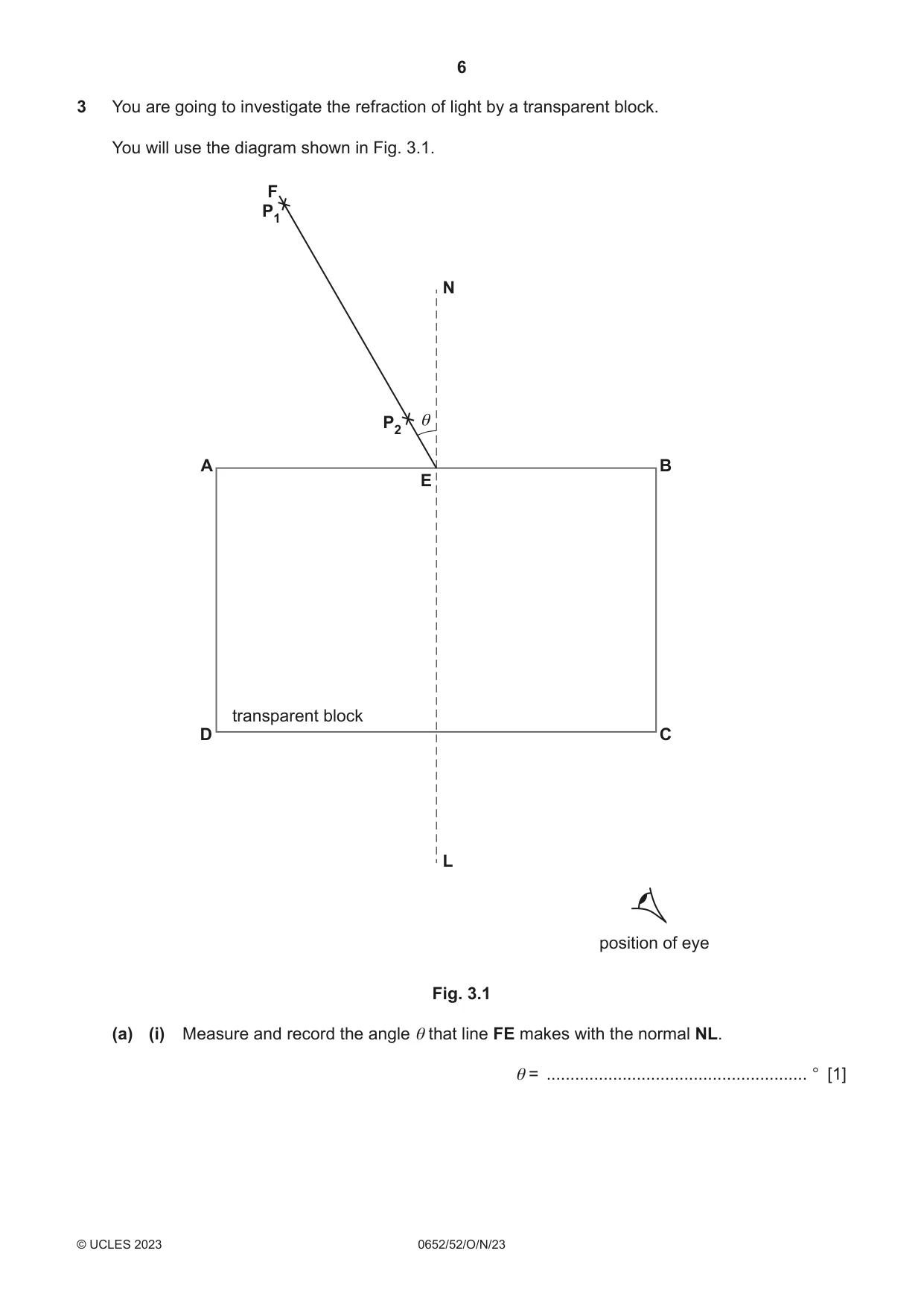 Cambridge IGCSE Physical Science 0652 2023 Oct/Nov Paper 5 · Variant 2 question paper, page 6 of 16