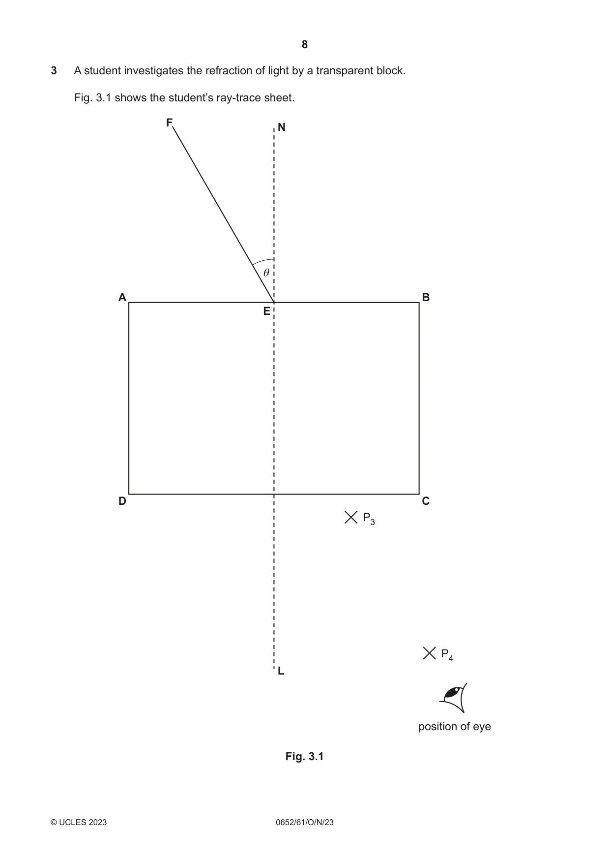 Cambridge IGCSE Physical Science 0652 2023 Oct/Nov Paper 6 · Variant 1 question paper, page 8 of 16