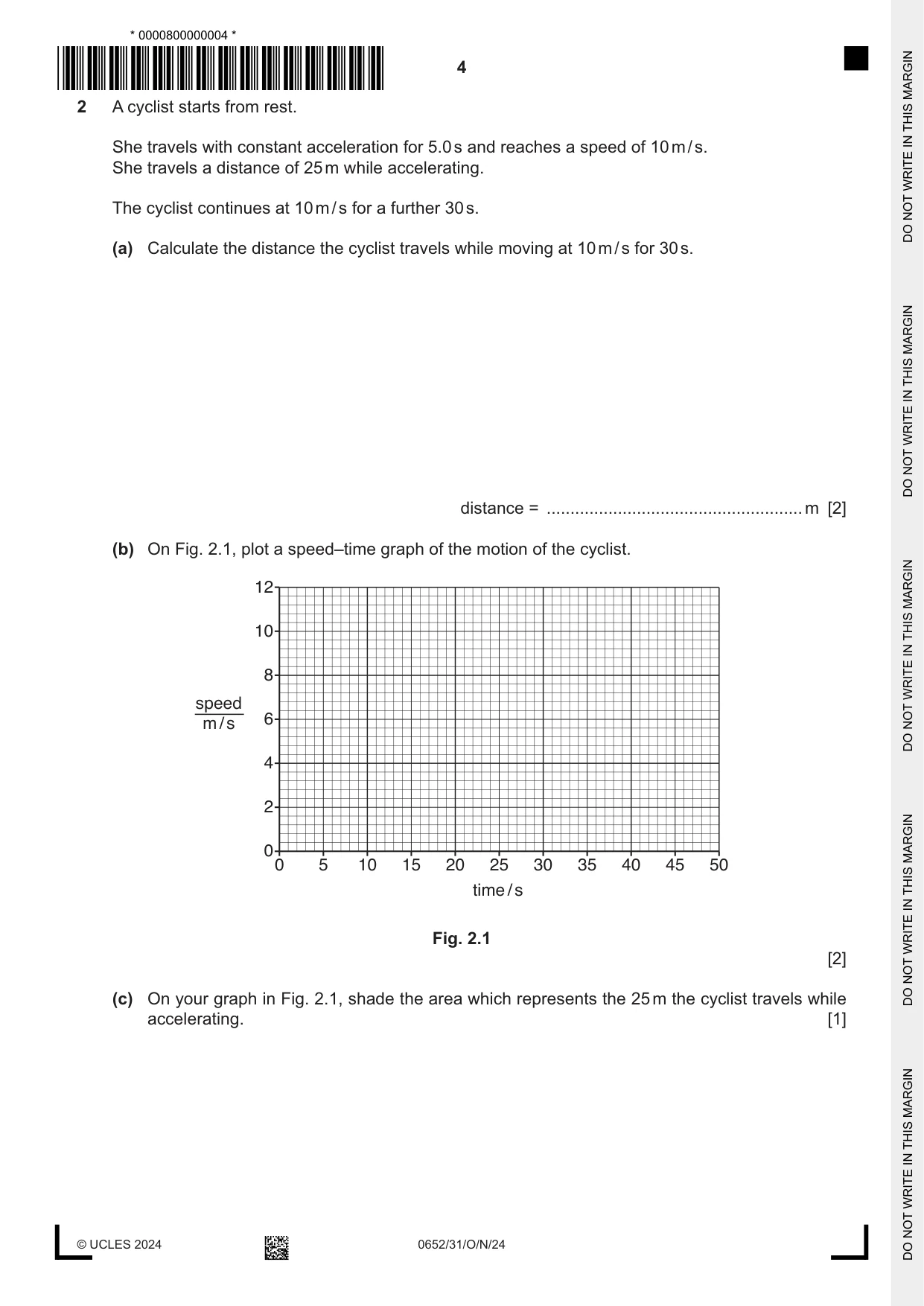 Cambridge IGCSE Physical Science 0652 2024 Oct/Nov Paper 3 · Variant 1 question paper, page 4 of 24