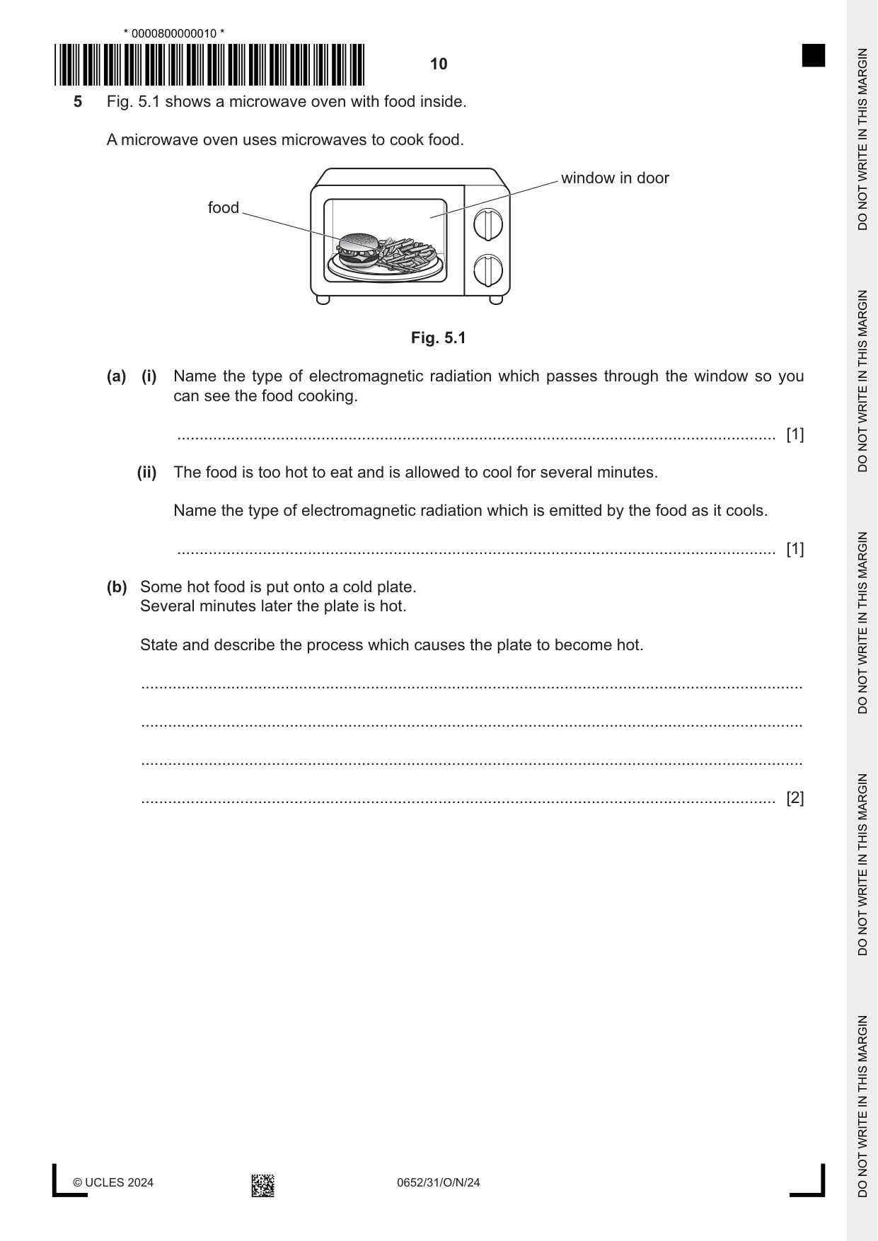 Cambridge IGCSE Physical Science 0652 2024 Oct/Nov Paper 3 · Variant 1 question paper, page 10 of 24