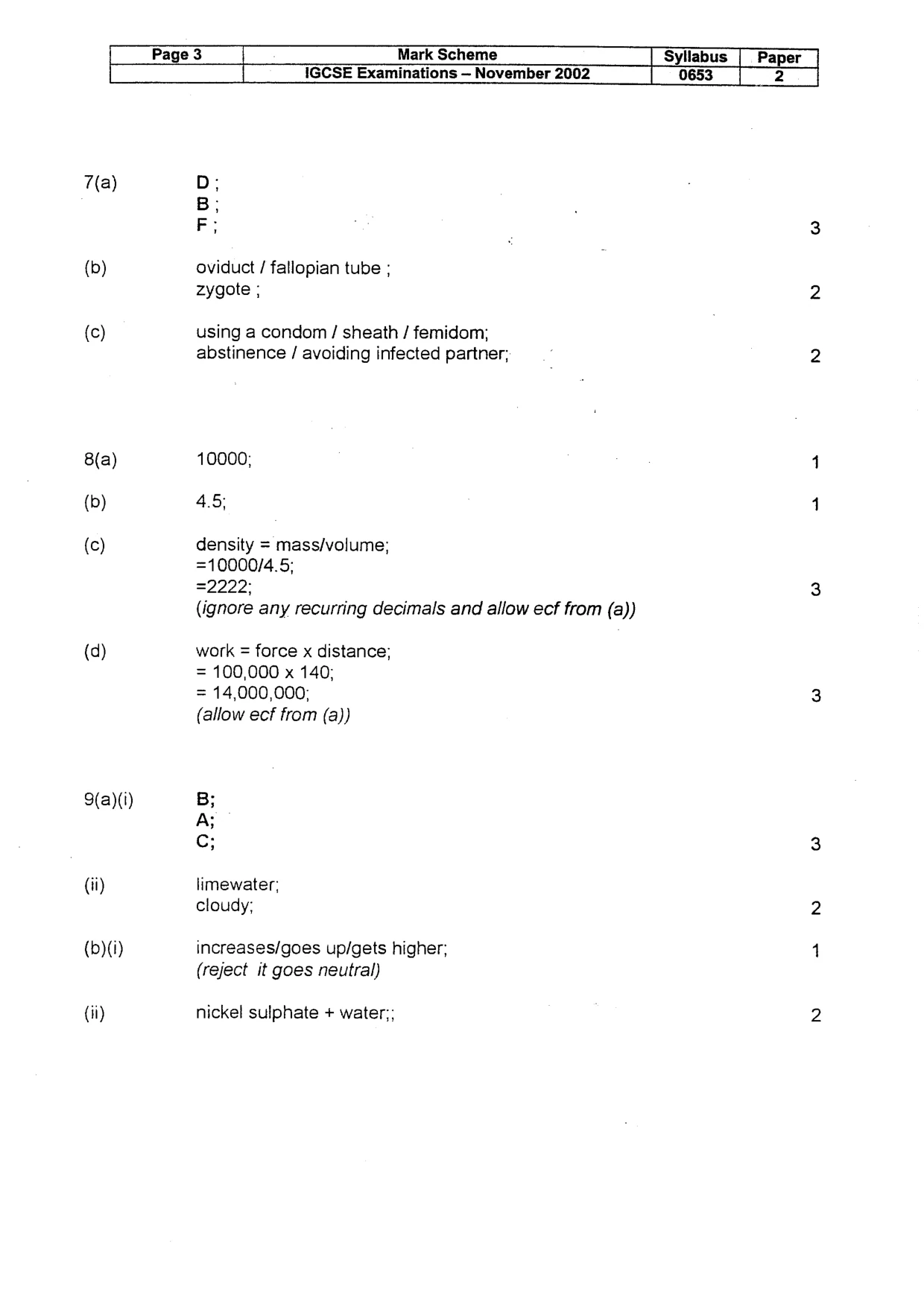 Mark scheme, page 4 of 4