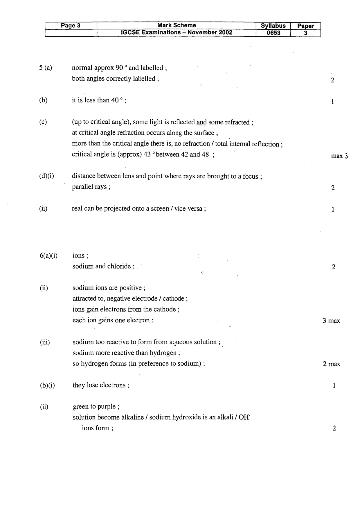 Mark scheme, page 4 of 6