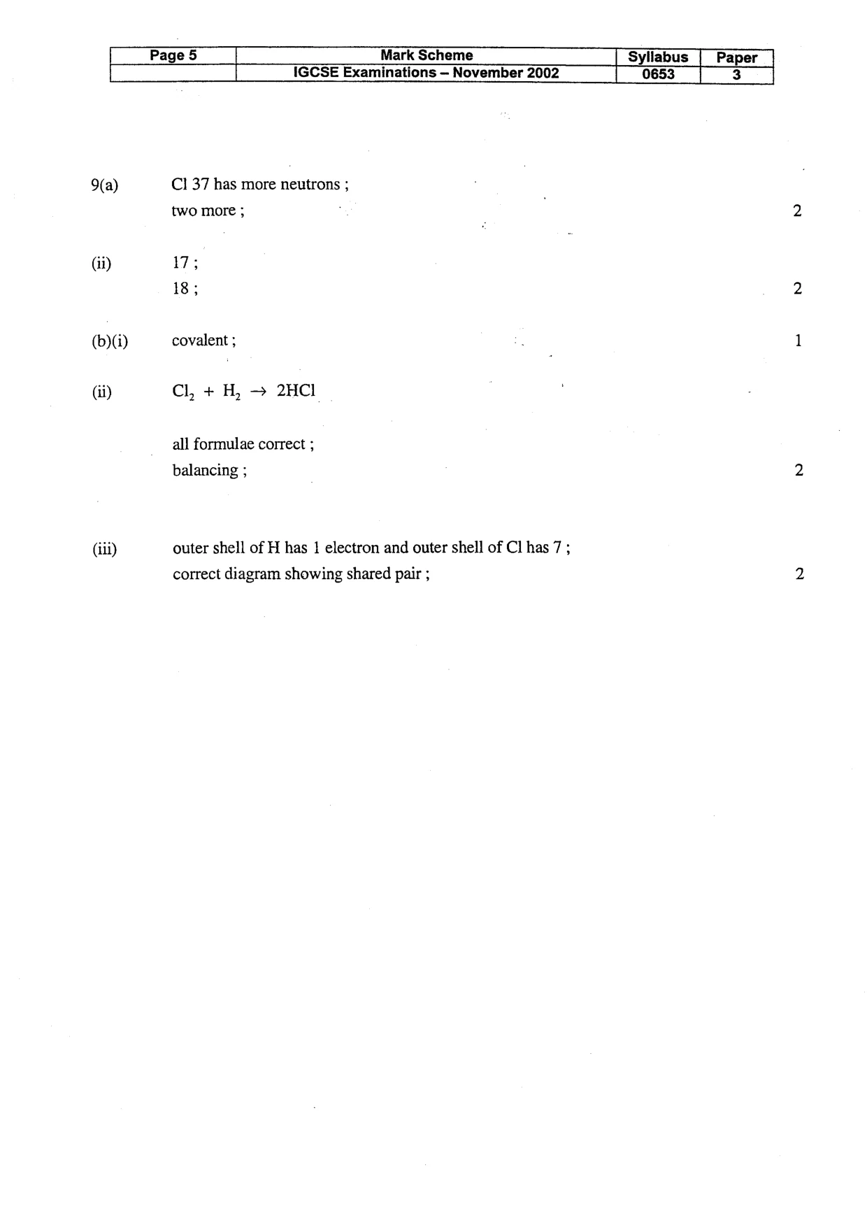 Mark scheme, page 6 of 6