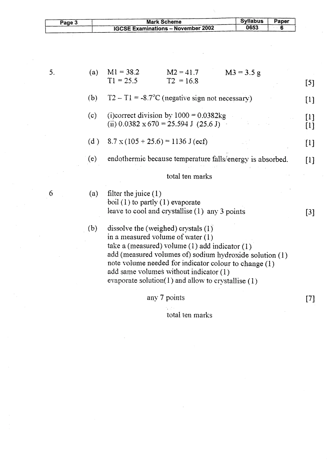 Mark scheme, page 4 of 4