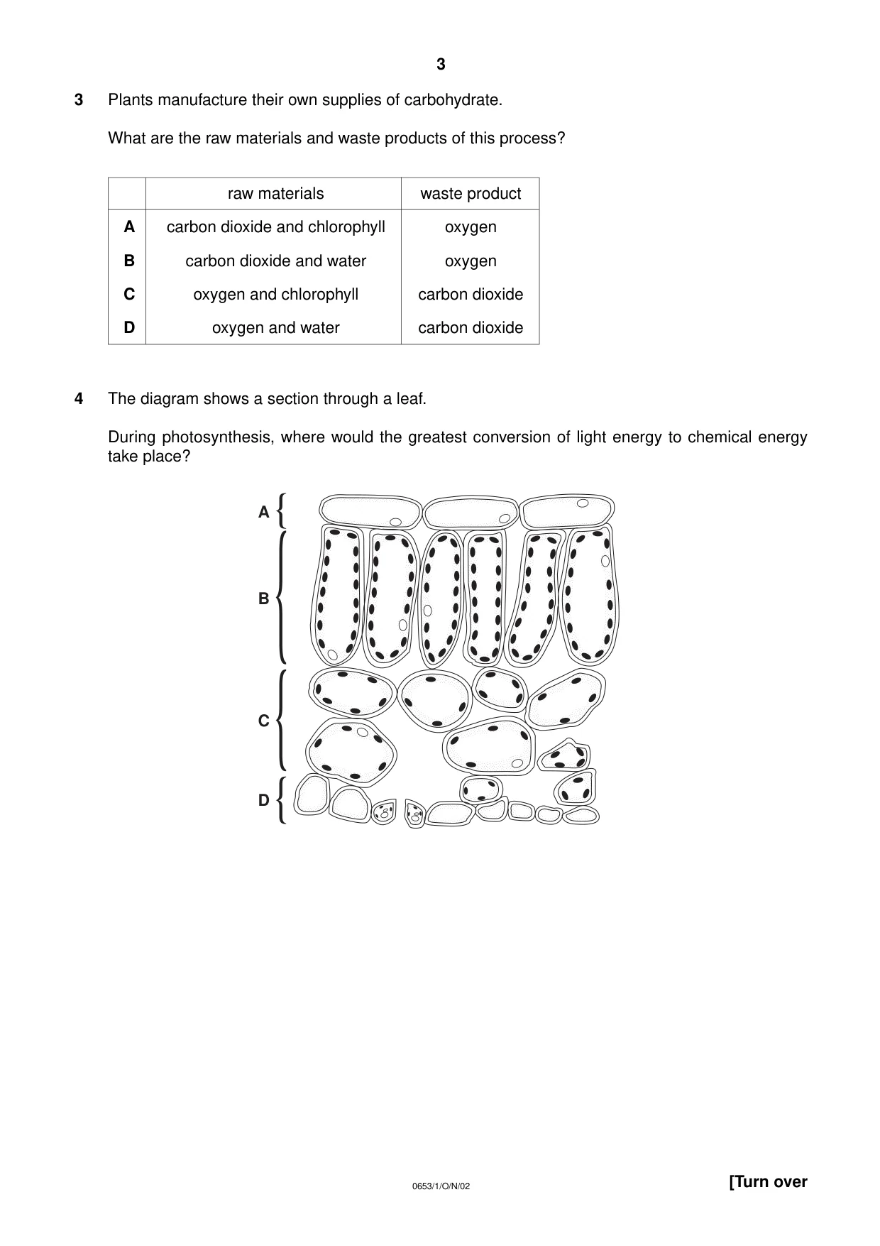 Cambridge IGCSE Science - Combined 0653 2002 Oct/Nov Paper 1 · Variant 1 question paper, page 3 of 20
