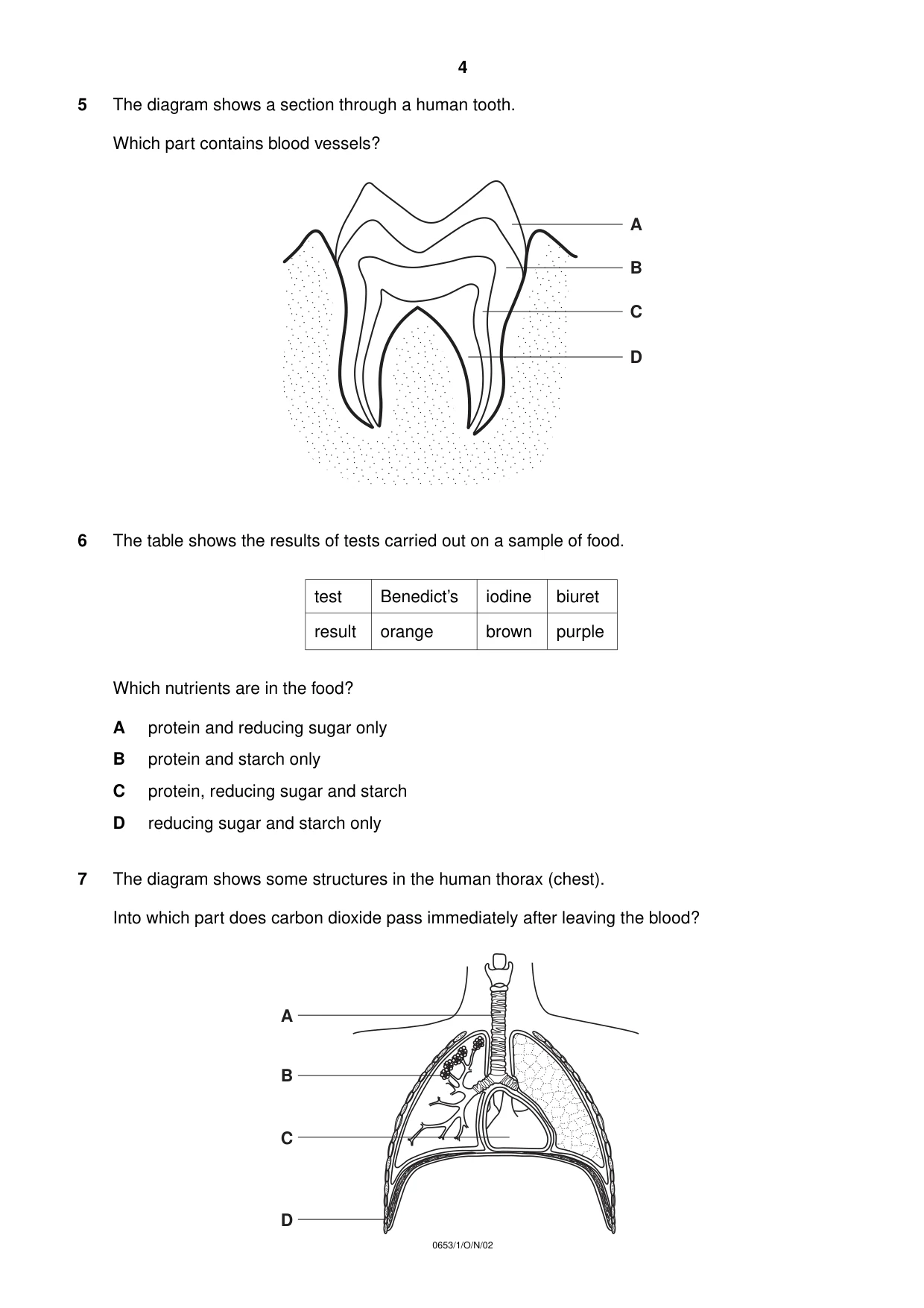 Cambridge IGCSE Science - Combined 0653 2002 Oct/Nov Paper 1 · Variant 1 question paper, page 4 of 20