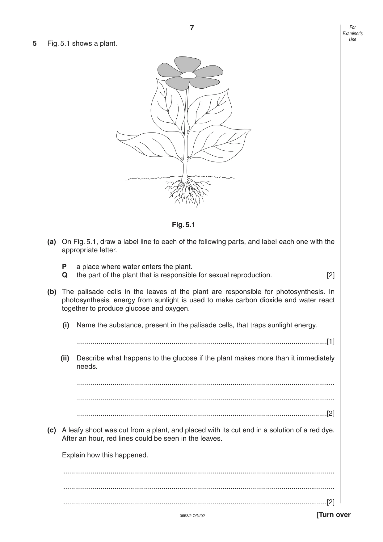 Cambridge IGCSE Science - Combined 0653 2002 Oct/Nov Paper 2 · Variant 1 question paper, page 7 of 16