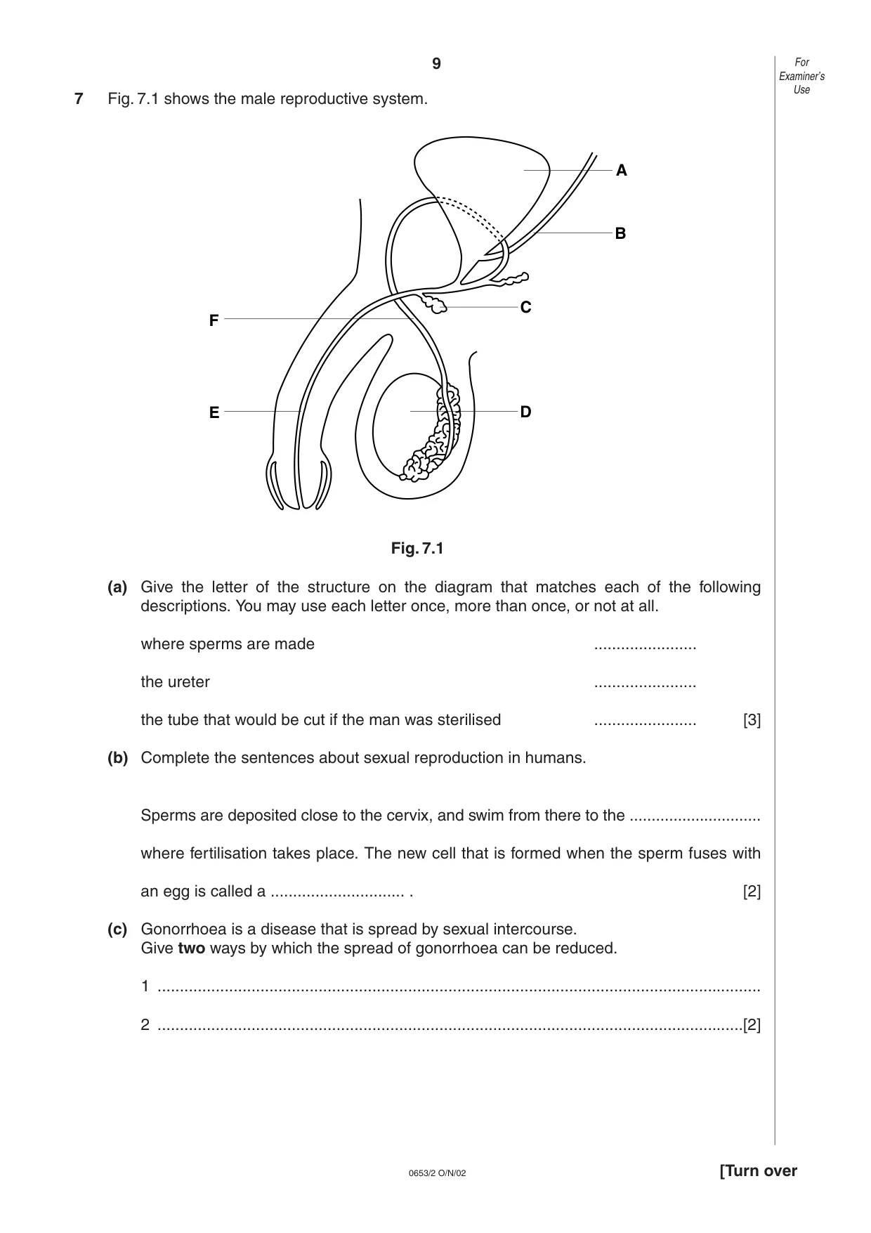 Cambridge IGCSE Science - Combined 0653 2002 Oct/Nov Paper 2 · Variant 1 question paper, page 9 of 16