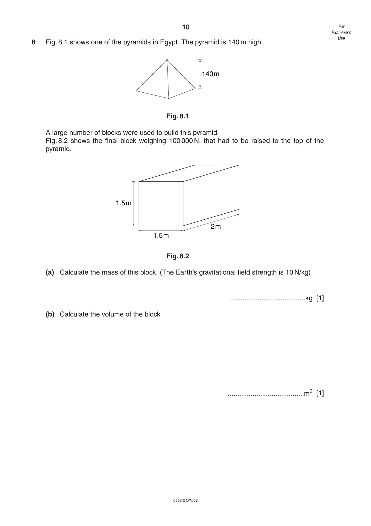 Cambridge IGCSE Science - Combined 0653 2002 Oct/Nov Paper 2 · Variant 1 question paper, page 10 of 16