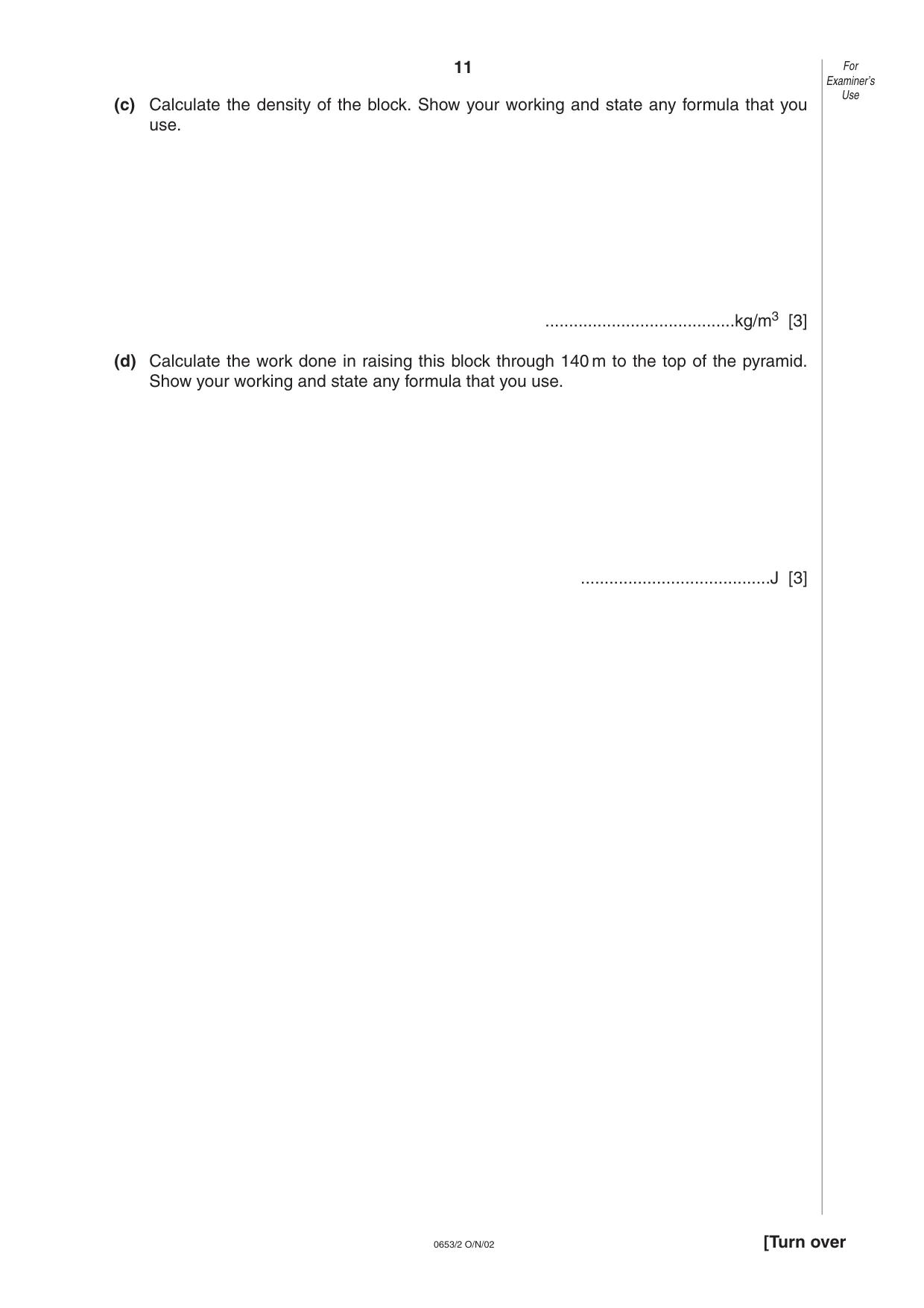 Cambridge IGCSE Science - Combined 0653 2002 Oct/Nov Paper 2 · Variant 1 question paper, page 11 of 16