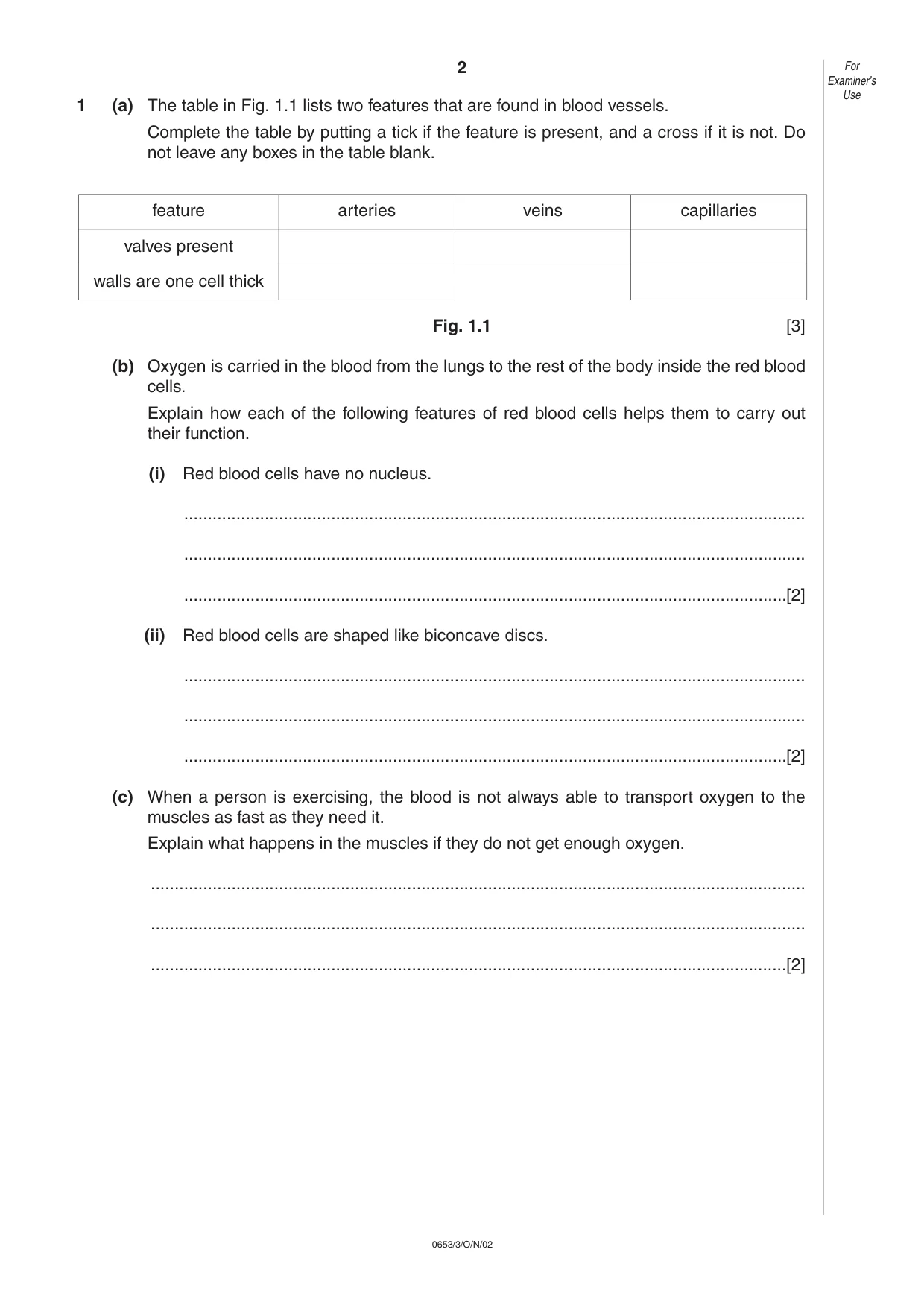 Cambridge IGCSE Science - Combined 0653 2002 Oct/Nov Paper 3 · Variant 1 question paper, page 2 of 16