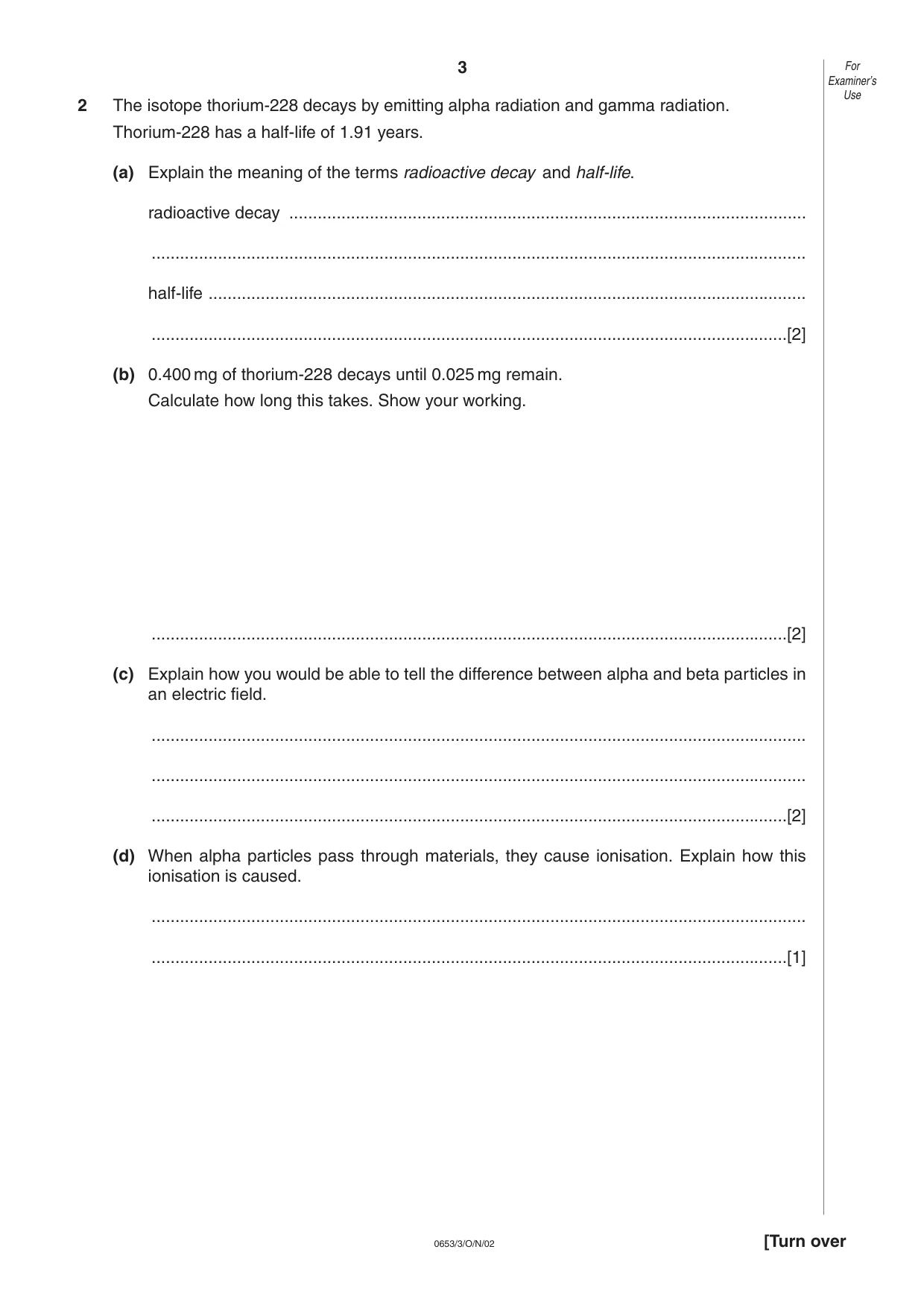 Cambridge IGCSE Science - Combined 0653 2002 Oct/Nov Paper 3 · Variant 1 question paper, page 3 of 16