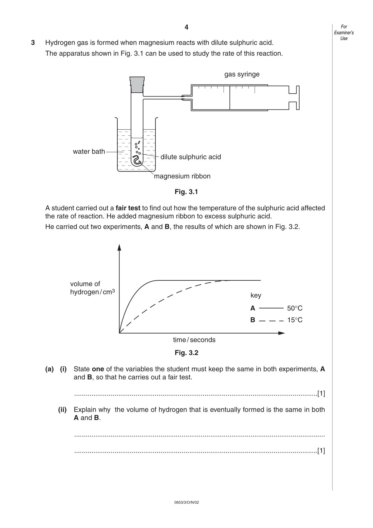 Cambridge IGCSE Science - Combined 0653 2002 Oct/Nov Paper 3 · Variant 1 question paper, page 4 of 16