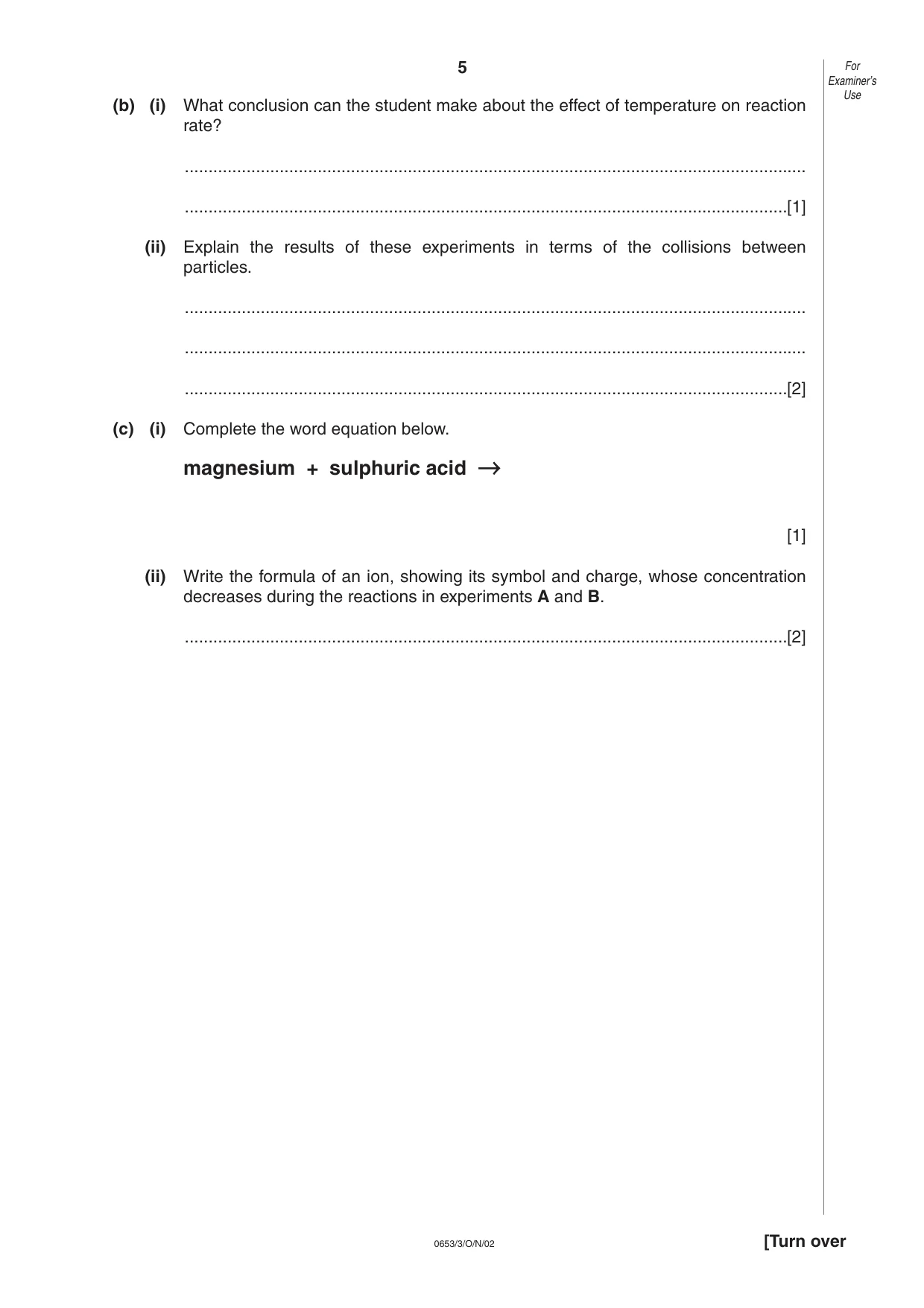 Cambridge IGCSE Science - Combined 0653 2002 Oct/Nov Paper 3 · Variant 1 question paper, page 5 of 16