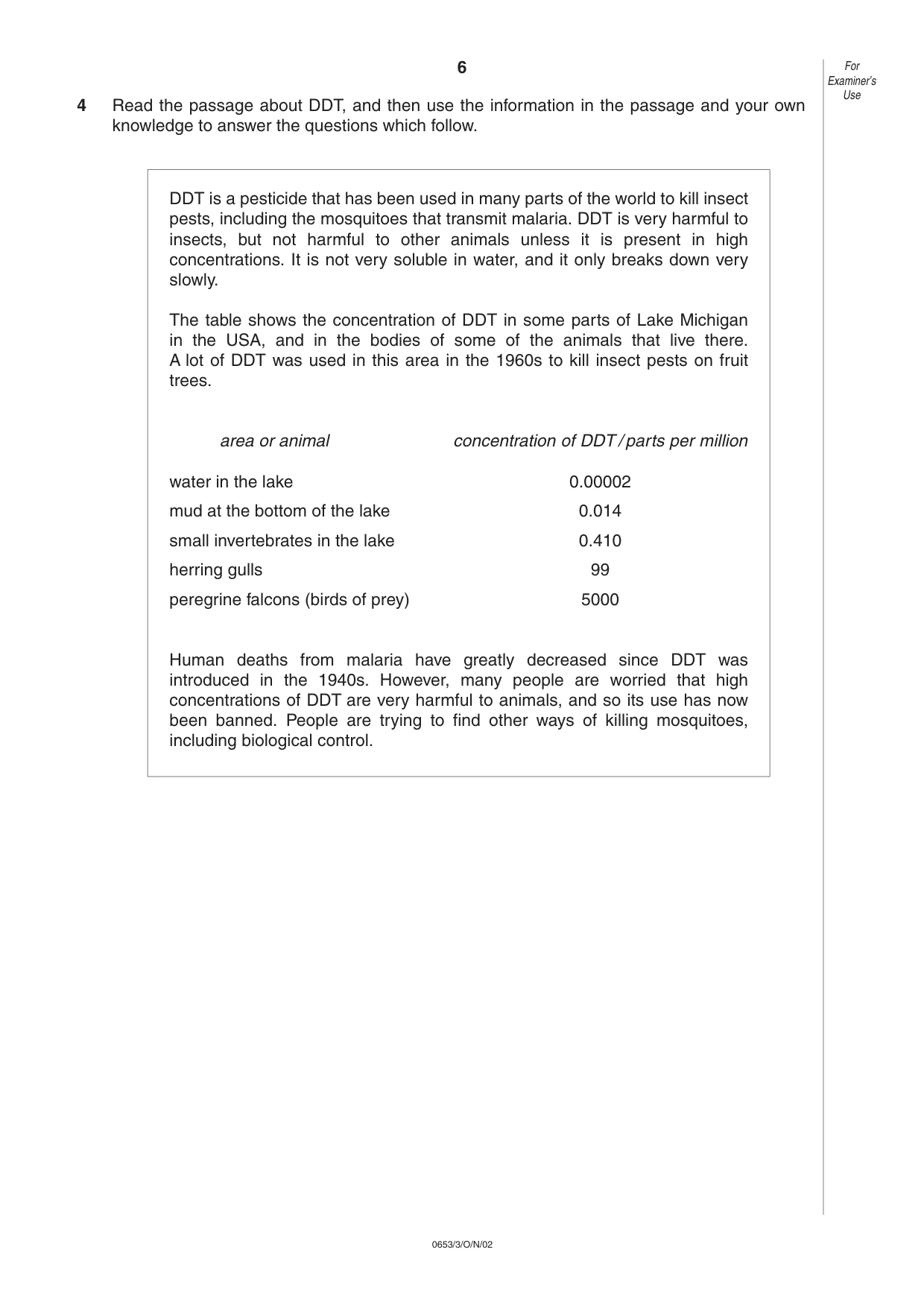 Cambridge IGCSE Science - Combined 0653 2002 Oct/Nov Paper 3 · Variant 1 question paper, page 6 of 16