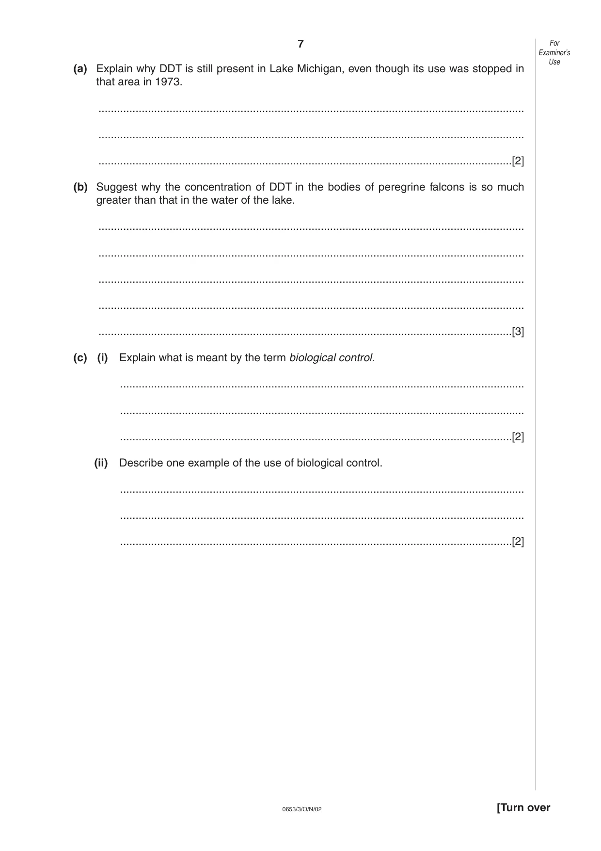 Cambridge IGCSE Science - Combined 0653 2002 Oct/Nov Paper 3 · Variant 1 question paper, page 7 of 16