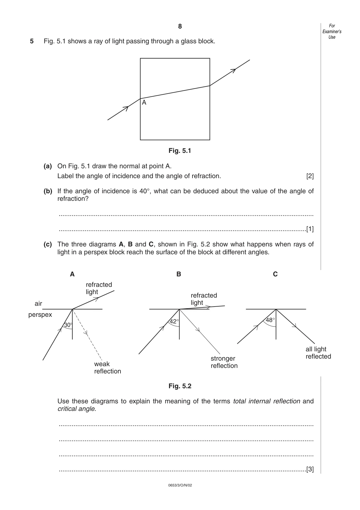 Cambridge IGCSE Science - Combined 0653 2002 Oct/Nov Paper 3 · Variant 1 question paper, page 8 of 16