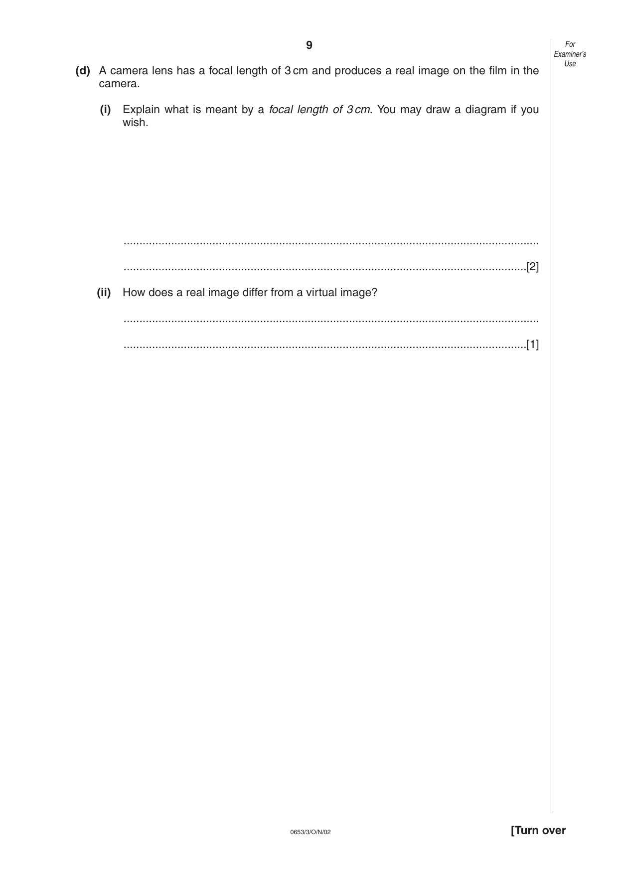 Cambridge IGCSE Science - Combined 0653 2002 Oct/Nov Paper 3 · Variant 1 question paper, page 9 of 16
