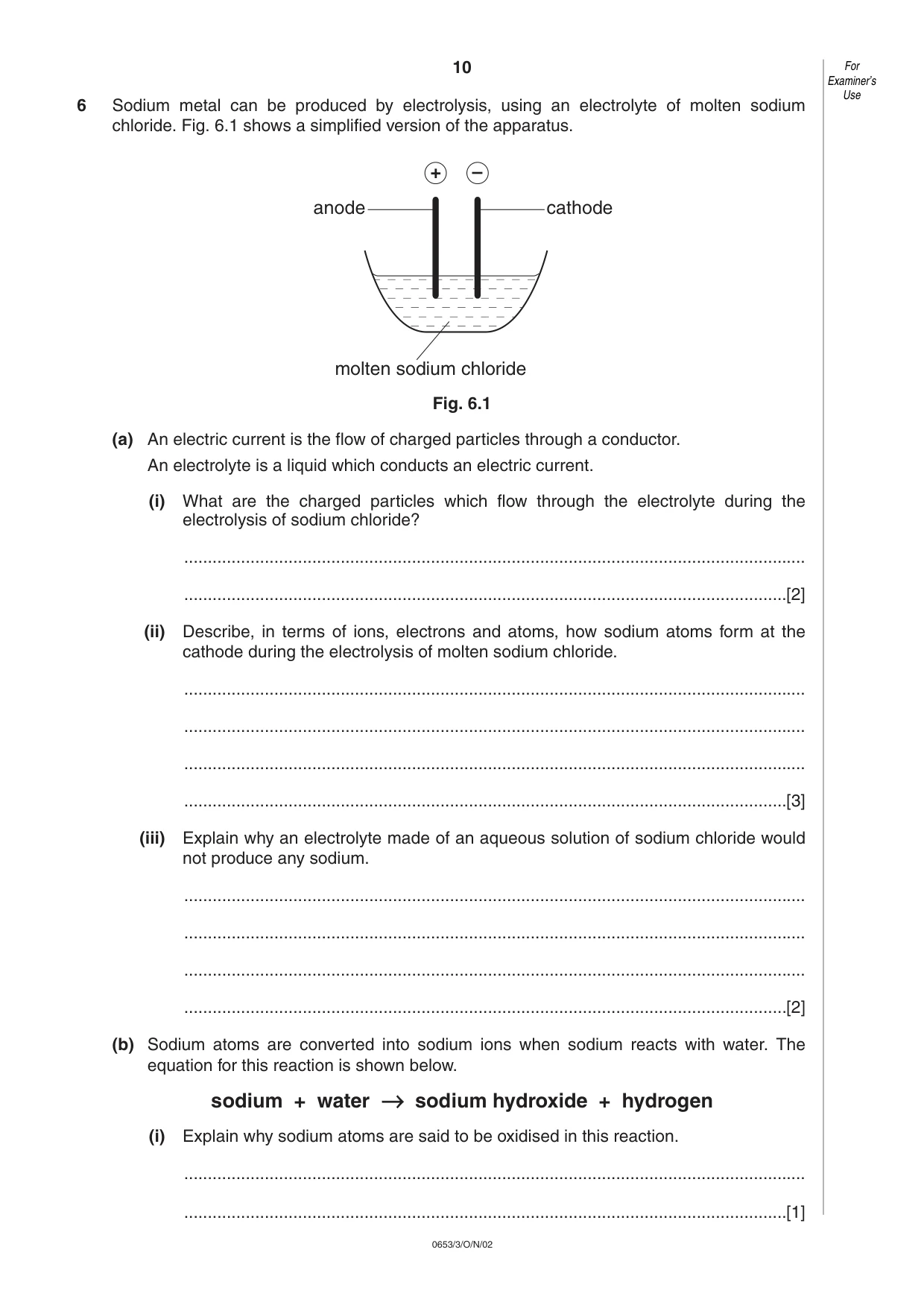 Cambridge IGCSE Science - Combined 0653 2002 Oct/Nov Paper 3 · Variant 1 question paper, page 10 of 16