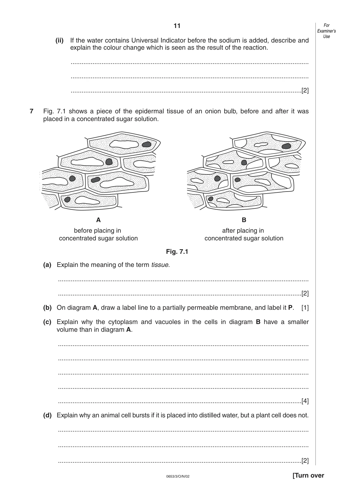 Cambridge IGCSE Science - Combined 0653 2002 Oct/Nov Paper 3 · Variant 1 question paper, page 11 of 16