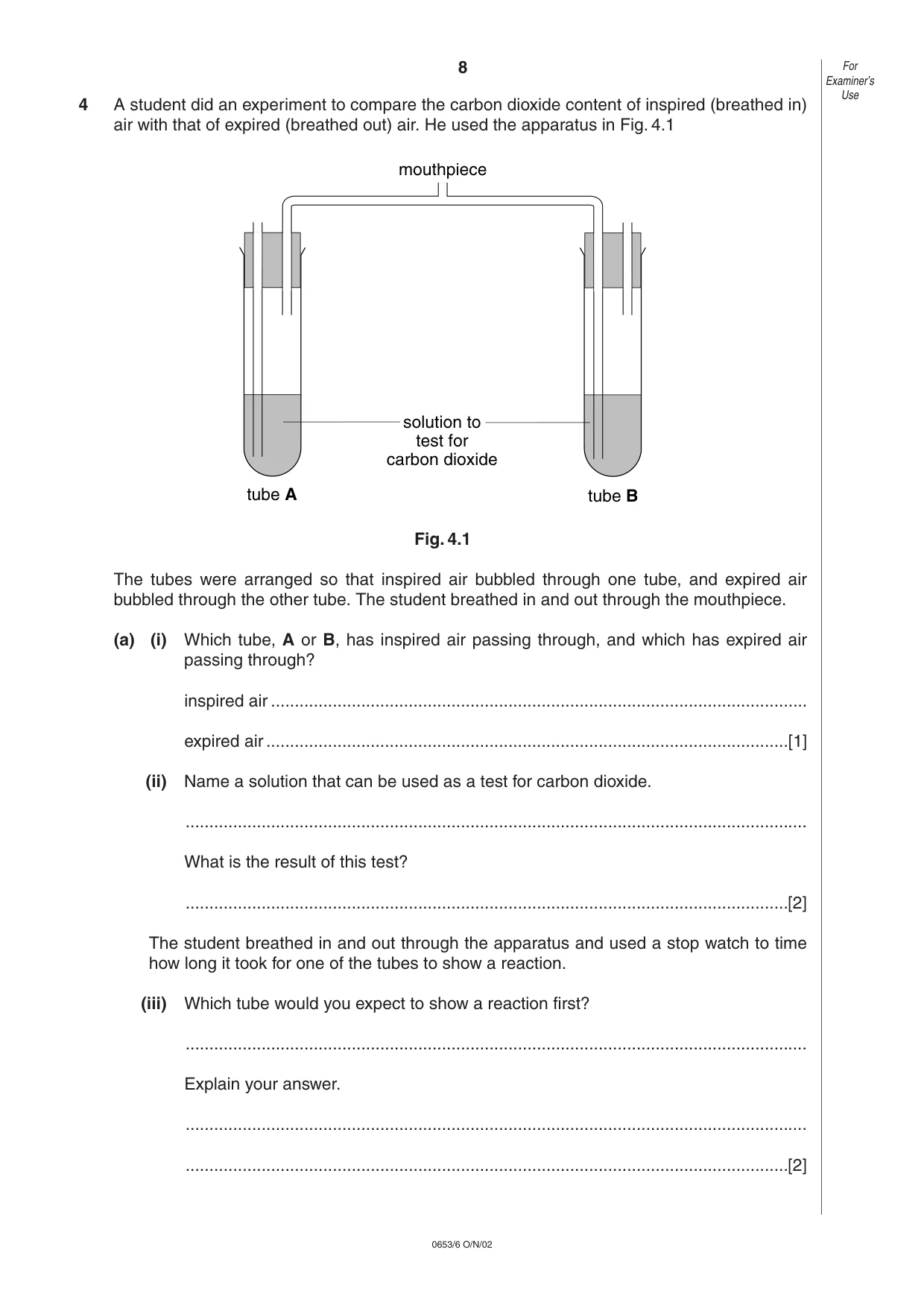 Cambridge IGCSE Science - Combined 0653 2002 Oct/Nov Paper 6 · Variant 1 question paper, page 8 of 12
