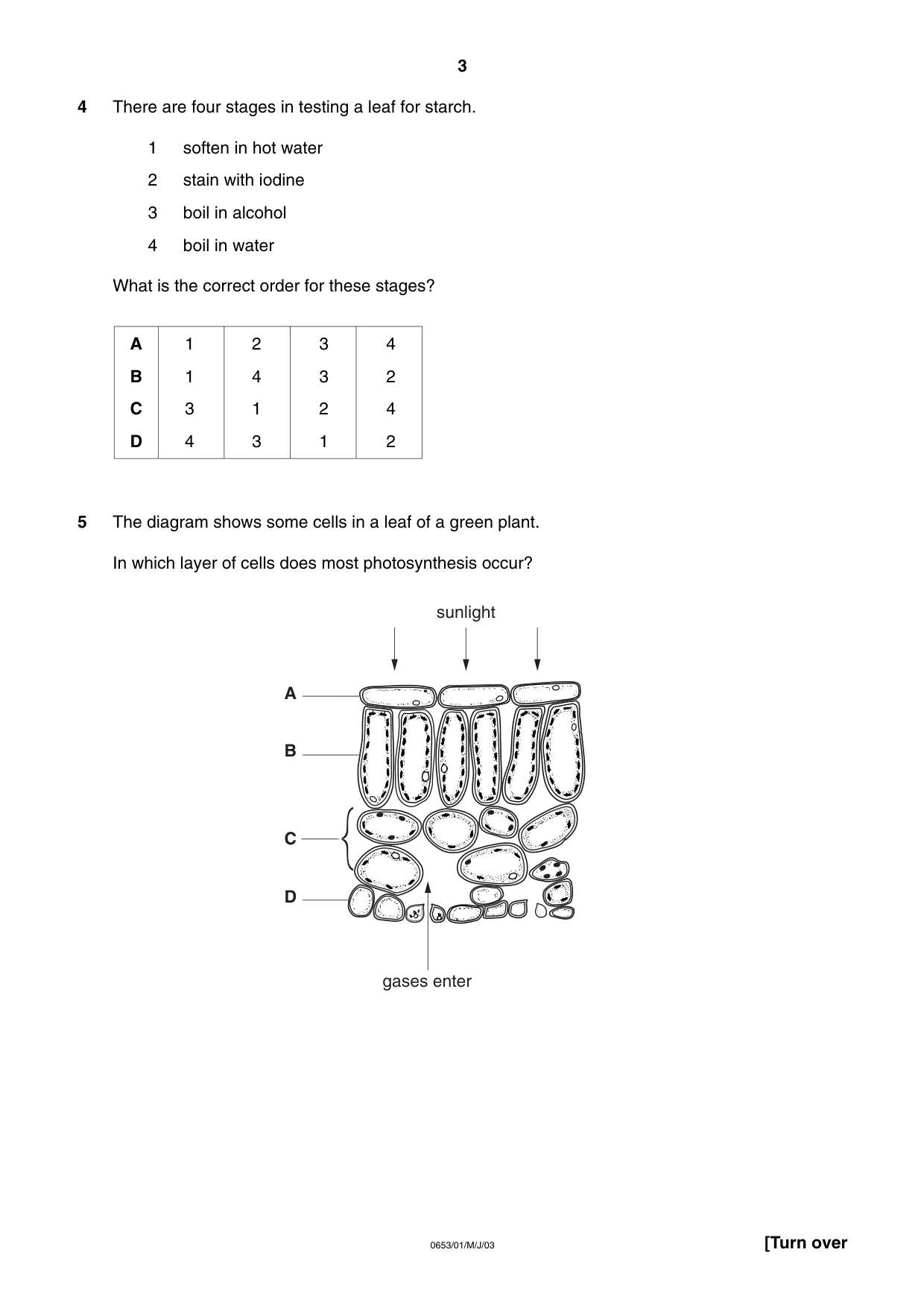 Cambridge IGCSE Science - Combined 0653 2003 May/June Paper 1 · Variant 1 question paper, page 3 of 20