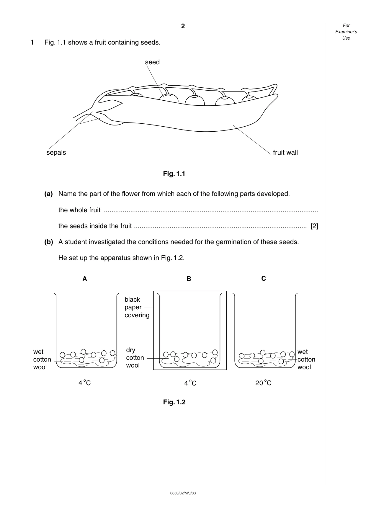 Cambridge IGCSE Science - Combined 0653 2003 May/June Paper 2 · Variant 1 question paper, page 2 of 16