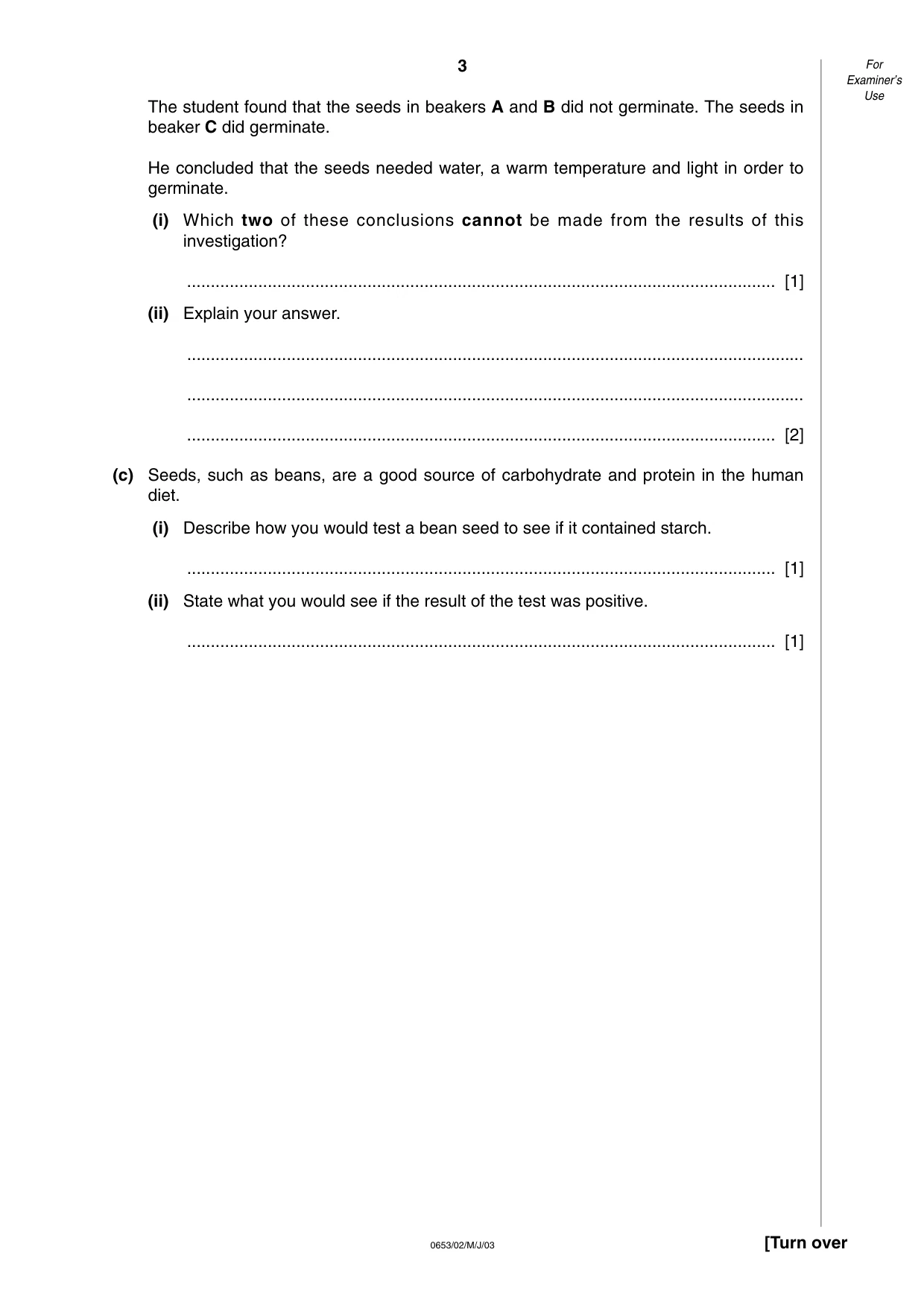 Cambridge IGCSE Science - Combined 0653 2003 May/June Paper 2 · Variant 1 question paper, page 3 of 16