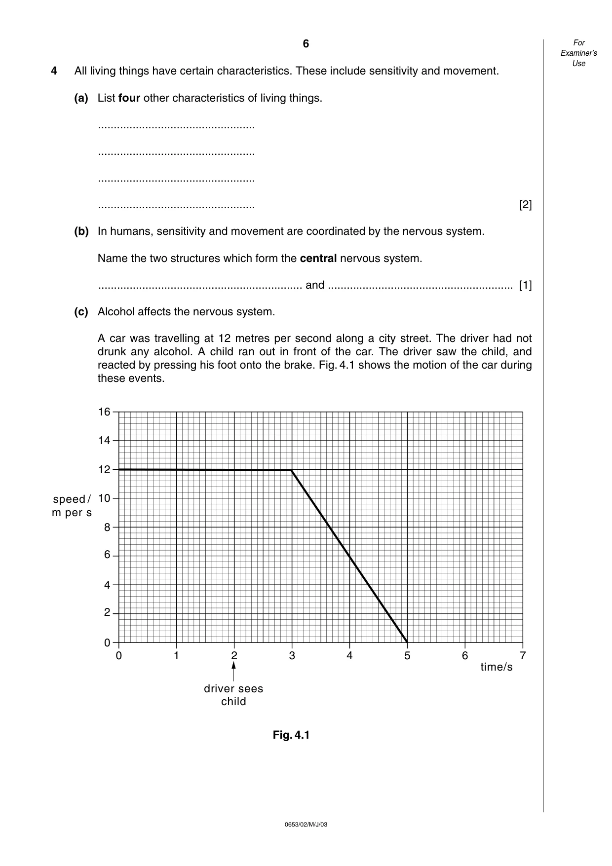 Cambridge IGCSE Science - Combined 0653 2003 May/June Paper 2 · Variant 1 question paper, page 6 of 16