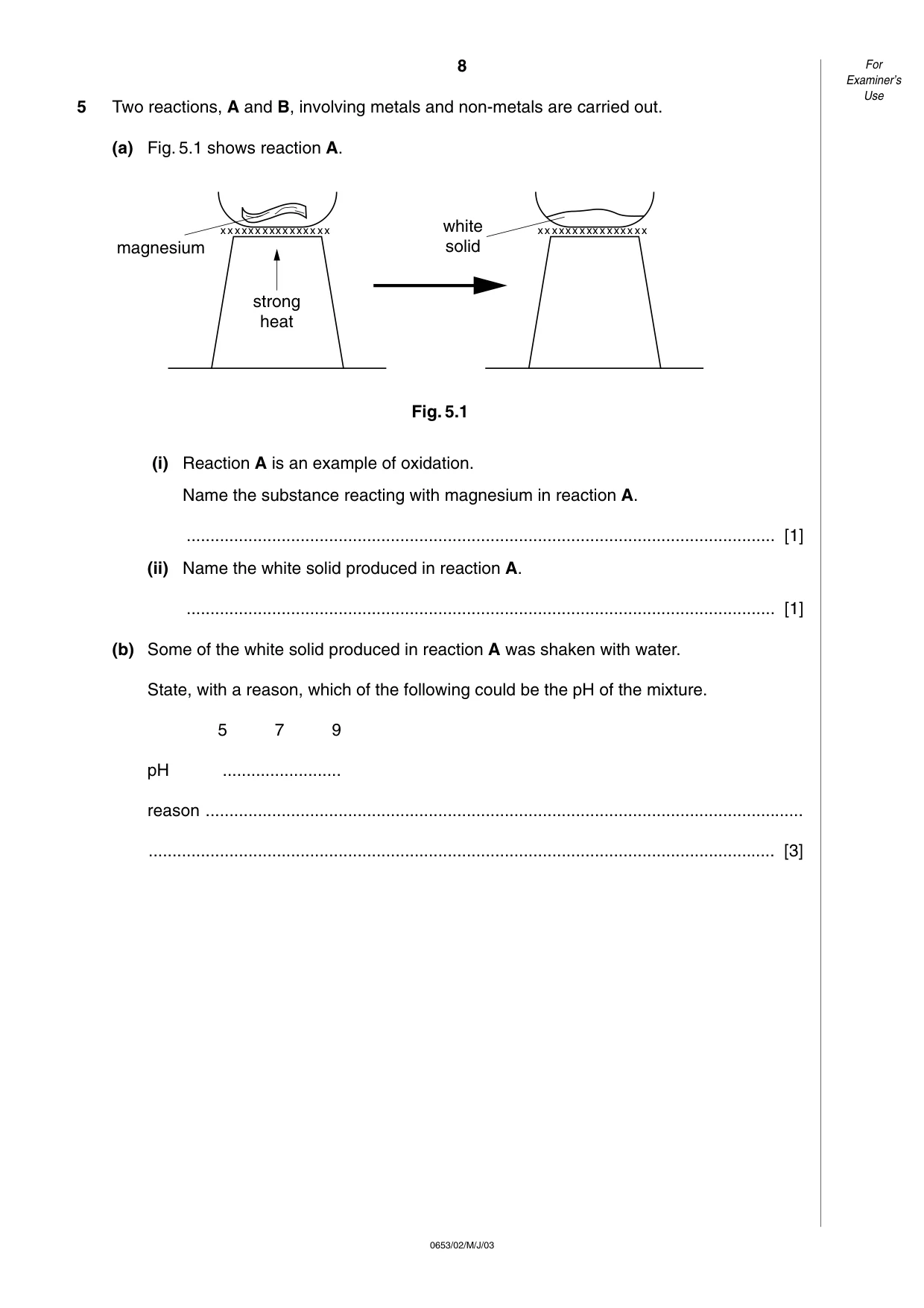 Cambridge IGCSE Science - Combined 0653 2003 May/June Paper 2 · Variant 1 question paper, page 8 of 16
