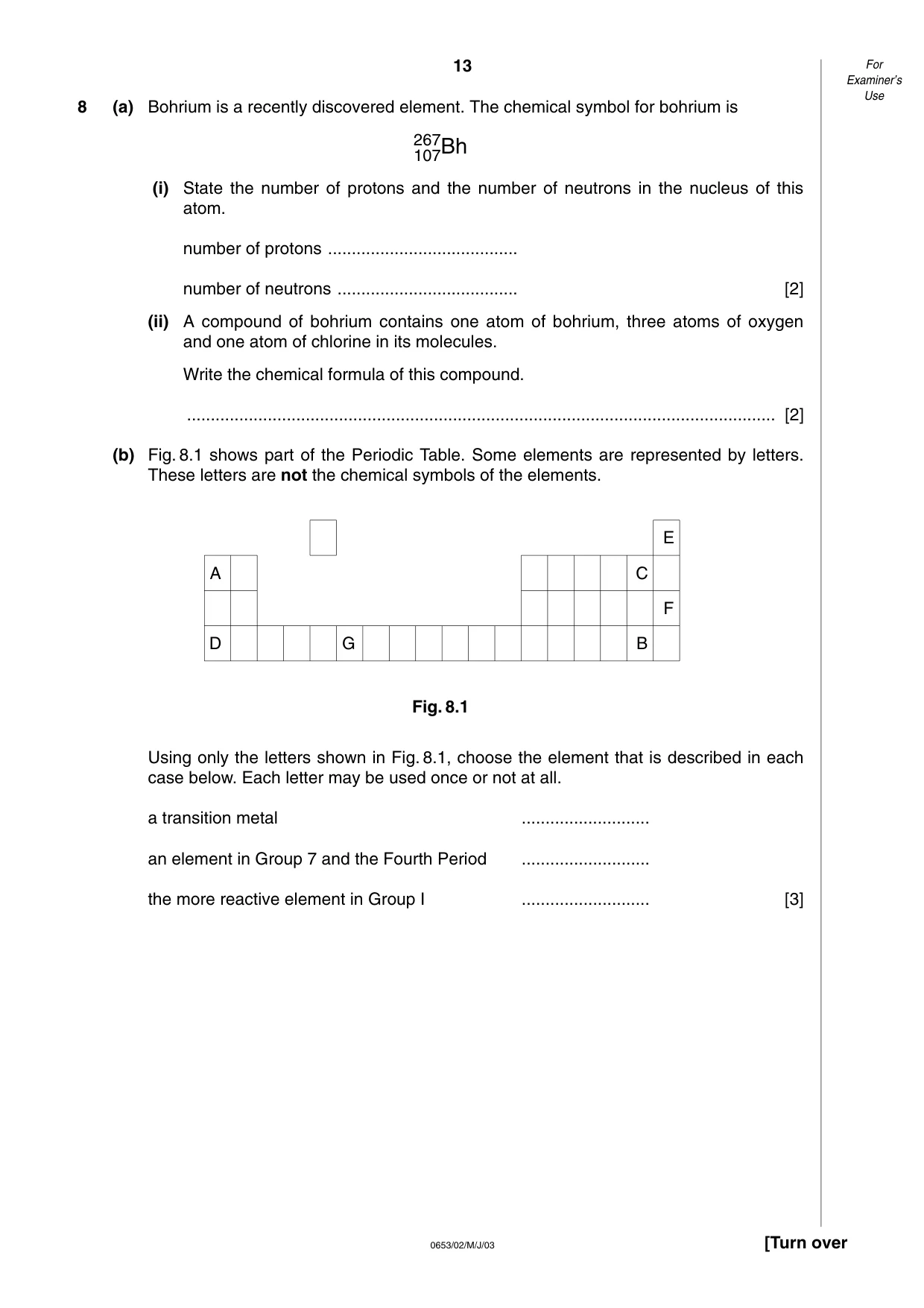 Cambridge IGCSE Science - Combined 0653 2003 May/June Paper 2 · Variant 1 question paper, page 13 of 16