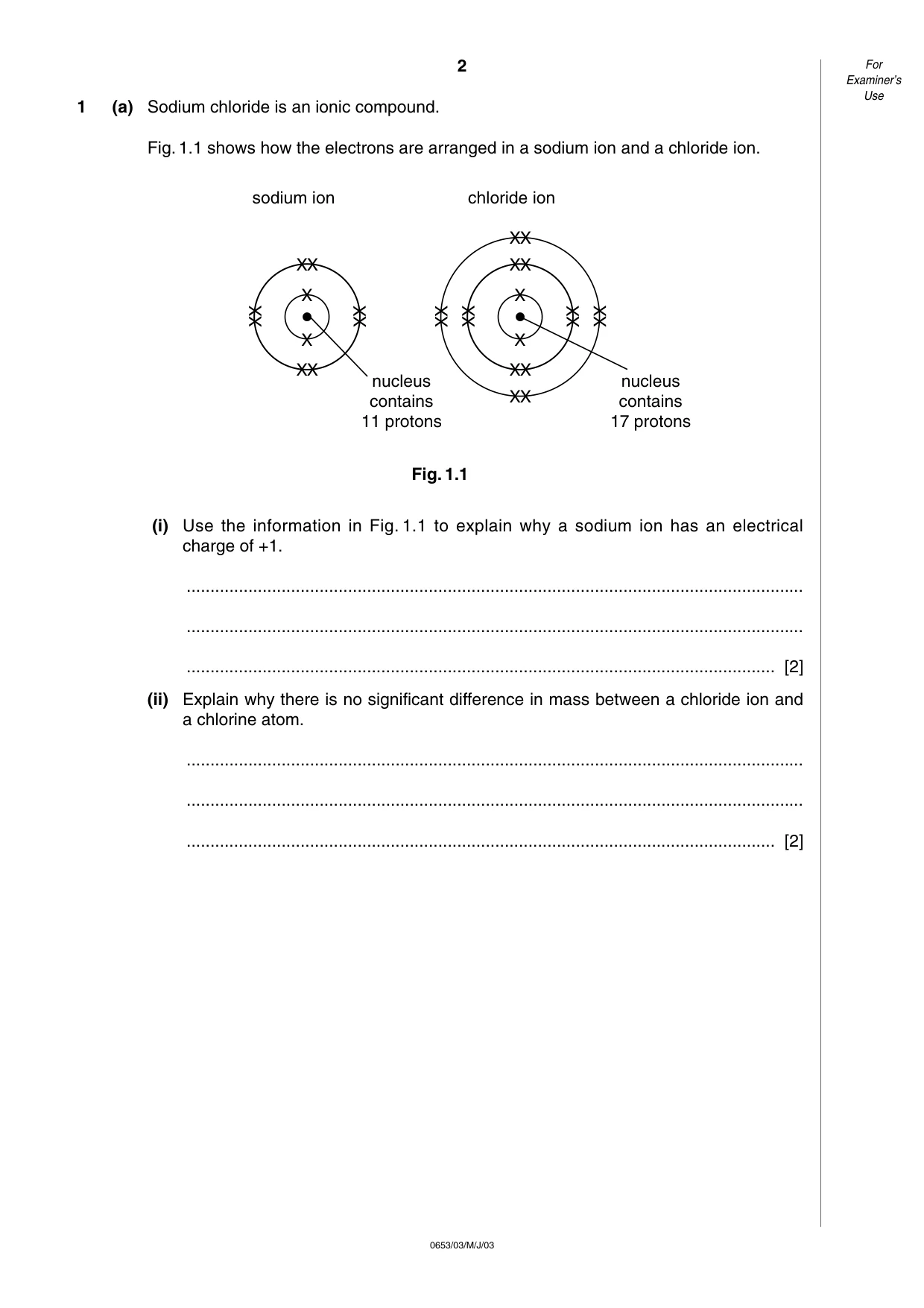 Cambridge IGCSE Science - Combined 0653 2003 May/June Paper 3 · Variant 1 question paper, page 2 of 20