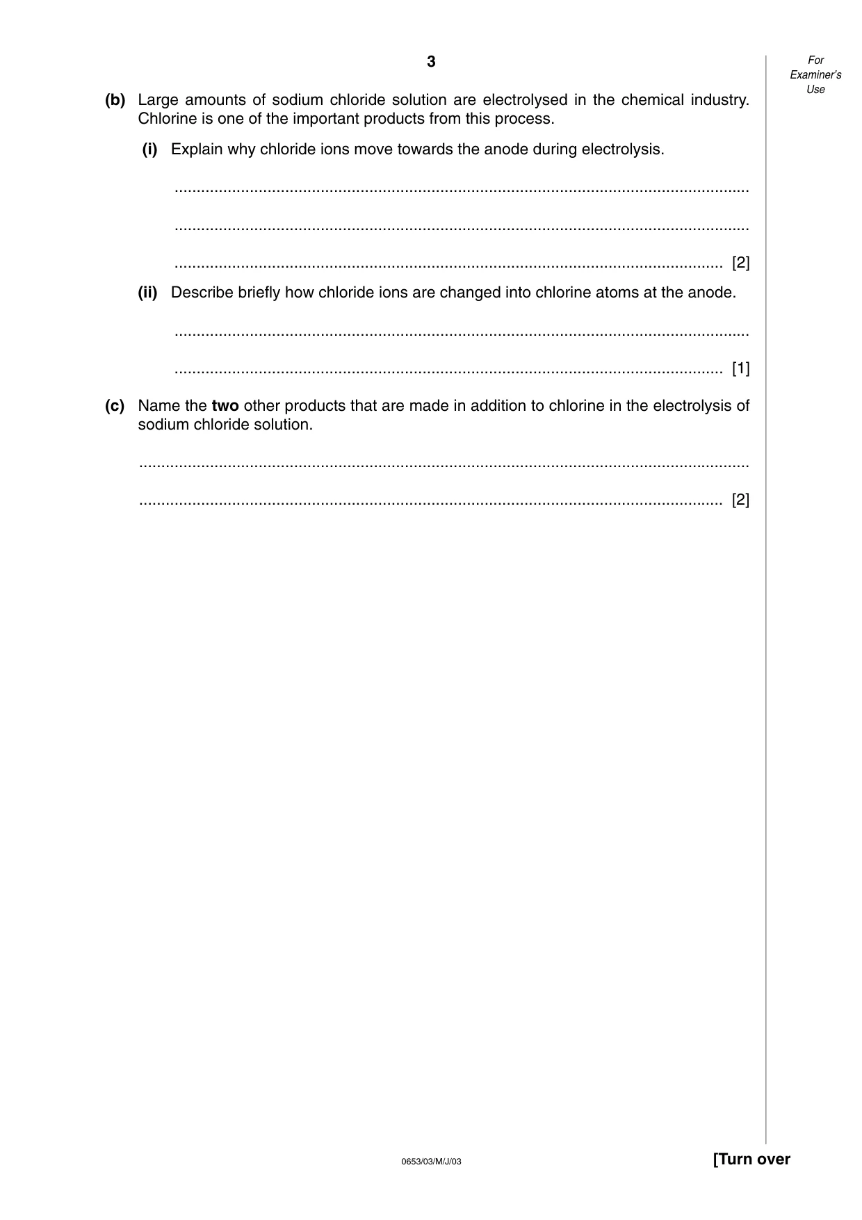 Cambridge IGCSE Science - Combined 0653 2003 May/June Paper 3 · Variant 1 question paper, page 3 of 20