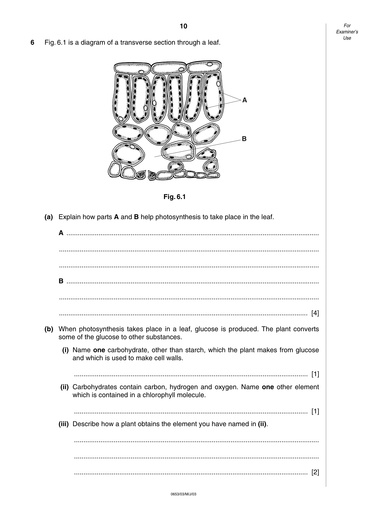 Cambridge IGCSE Science - Combined 0653 2003 May/June Paper 3 · Variant 1 question paper, page 10 of 20