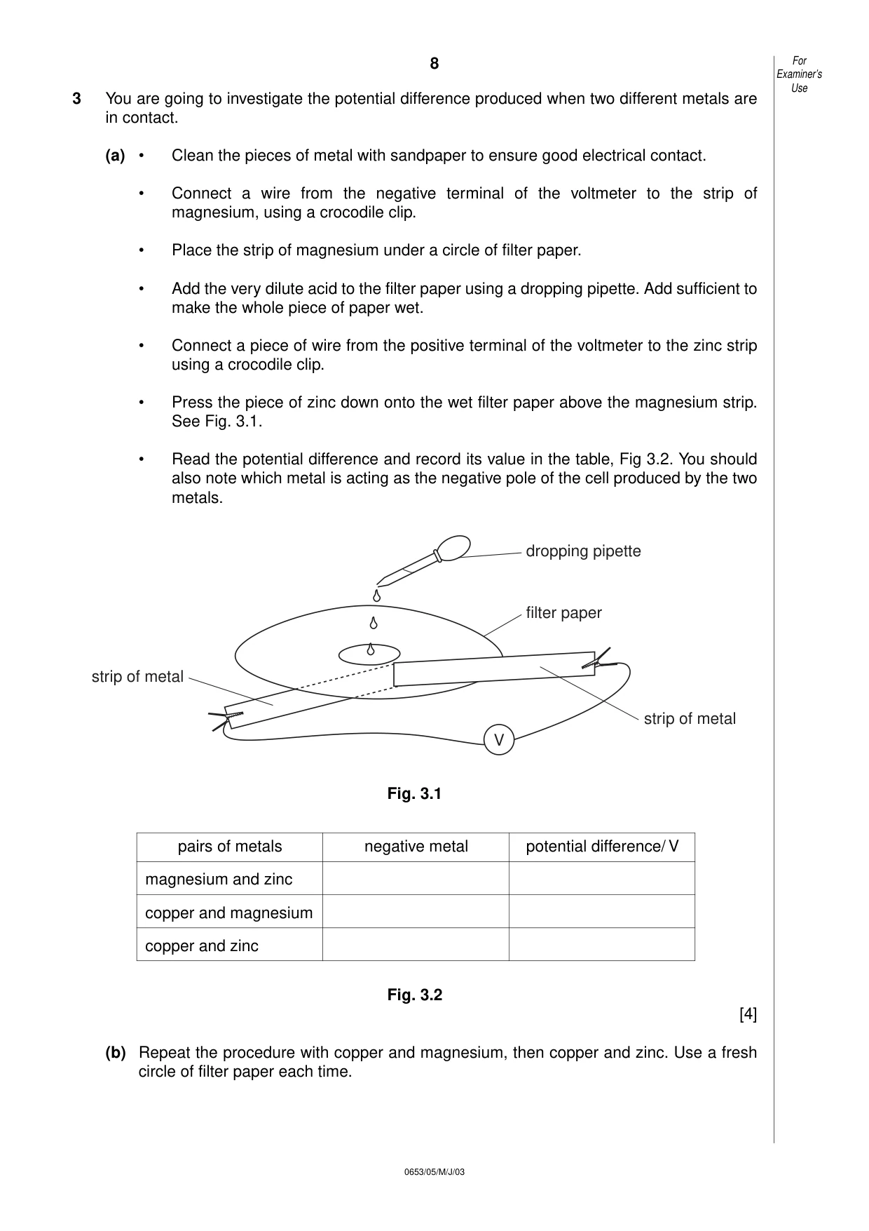 Cambridge IGCSE Science - Combined 0653 2003 May/June Paper 5 · Variant 1 question paper, page 8 of 12