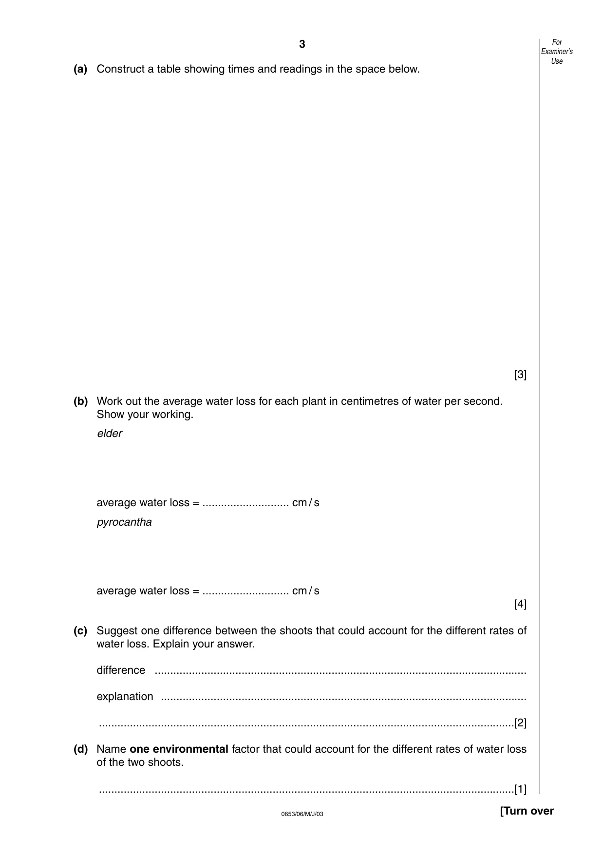 Cambridge IGCSE Science - Combined 0653 2003 May/June Paper 6 · Variant 1 question paper, page 3 of 16