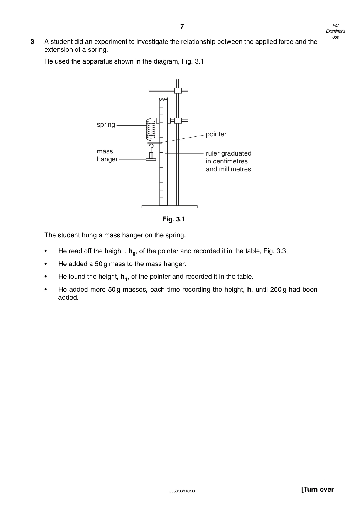Cambridge IGCSE Science - Combined 0653 2003 May/June Paper 6 · Variant 1 question paper, page 7 of 16