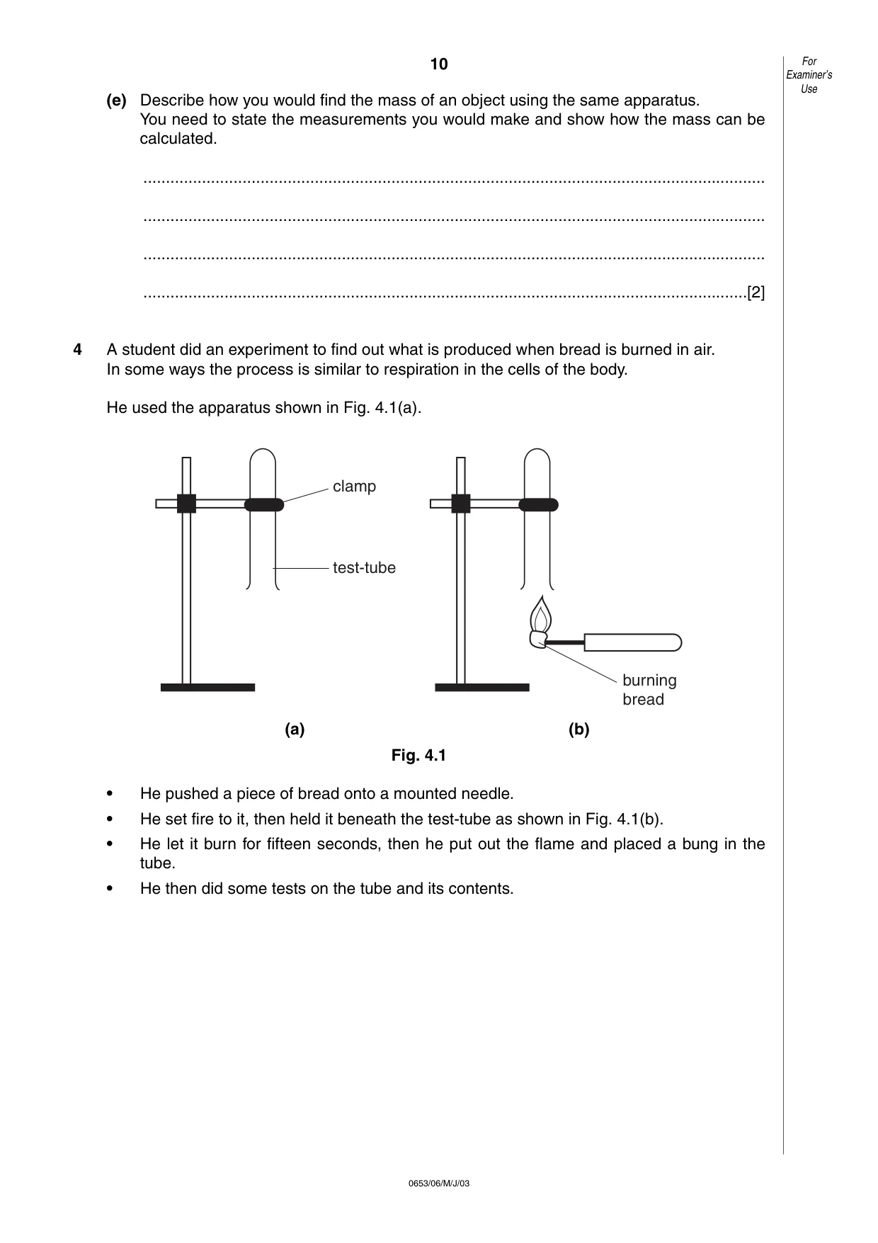 Cambridge IGCSE Science - Combined 0653 2003 May/June Paper 6 · Variant 1 question paper, page 10 of 16