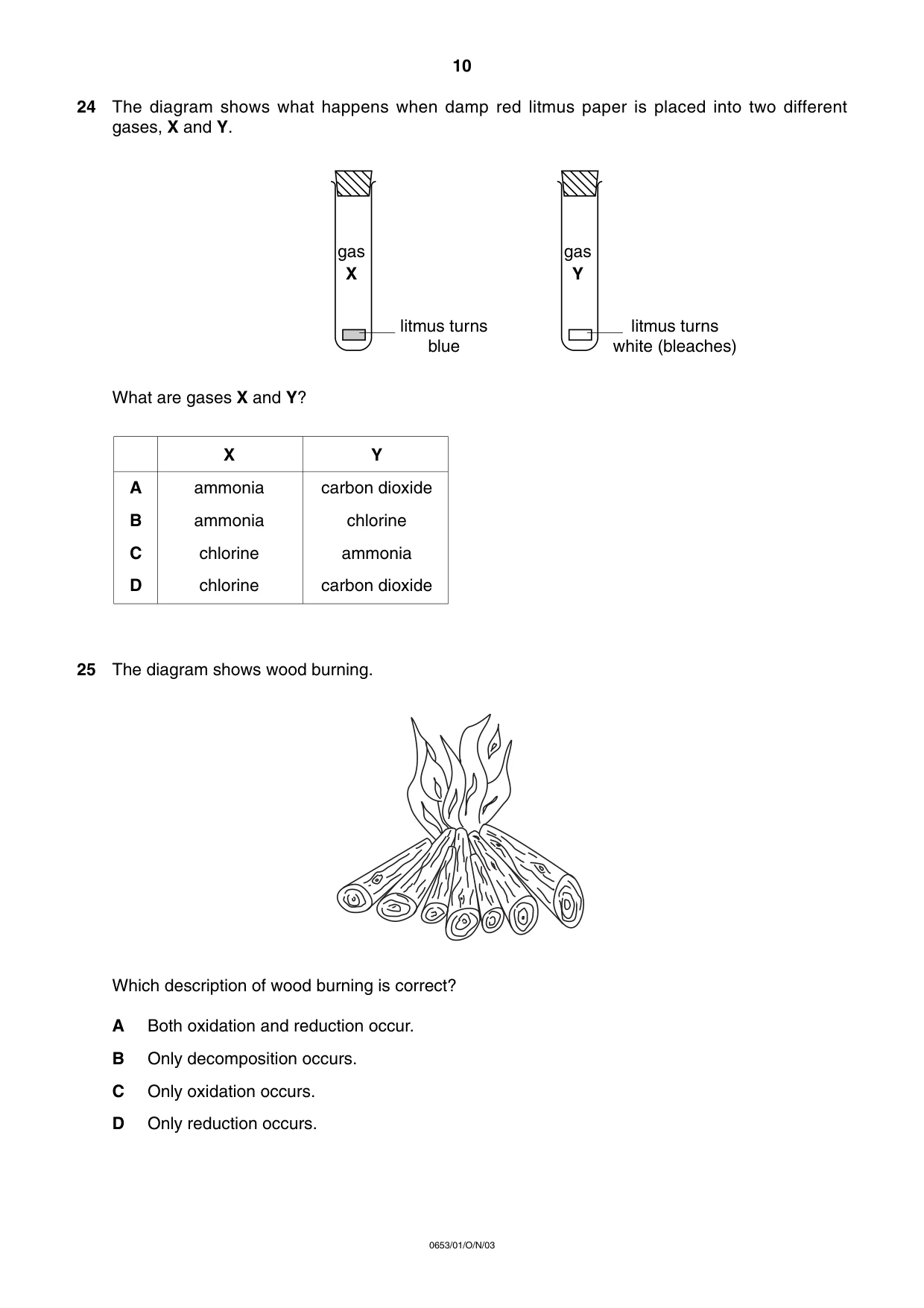 Cambridge IGCSE Science - Combined 0653 2003 Oct/Nov Paper 1 · Variant 1 question paper, page 10 of 20