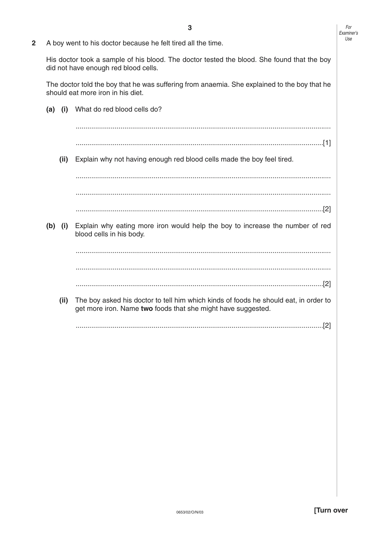 Cambridge IGCSE Science - Combined 0653 2003 Oct/Nov Paper 2 · Variant 1 question paper, page 3 of 16