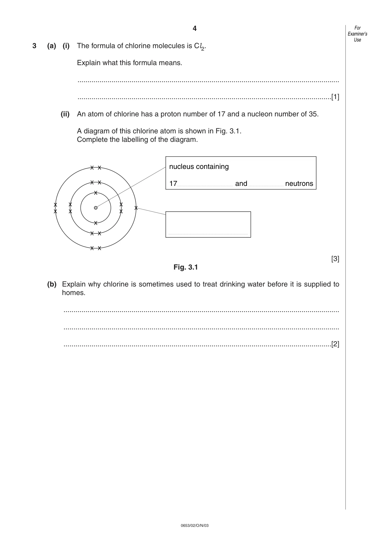 Cambridge IGCSE Science - Combined 0653 2003 Oct/Nov Paper 2 · Variant 1 question paper, page 4 of 16