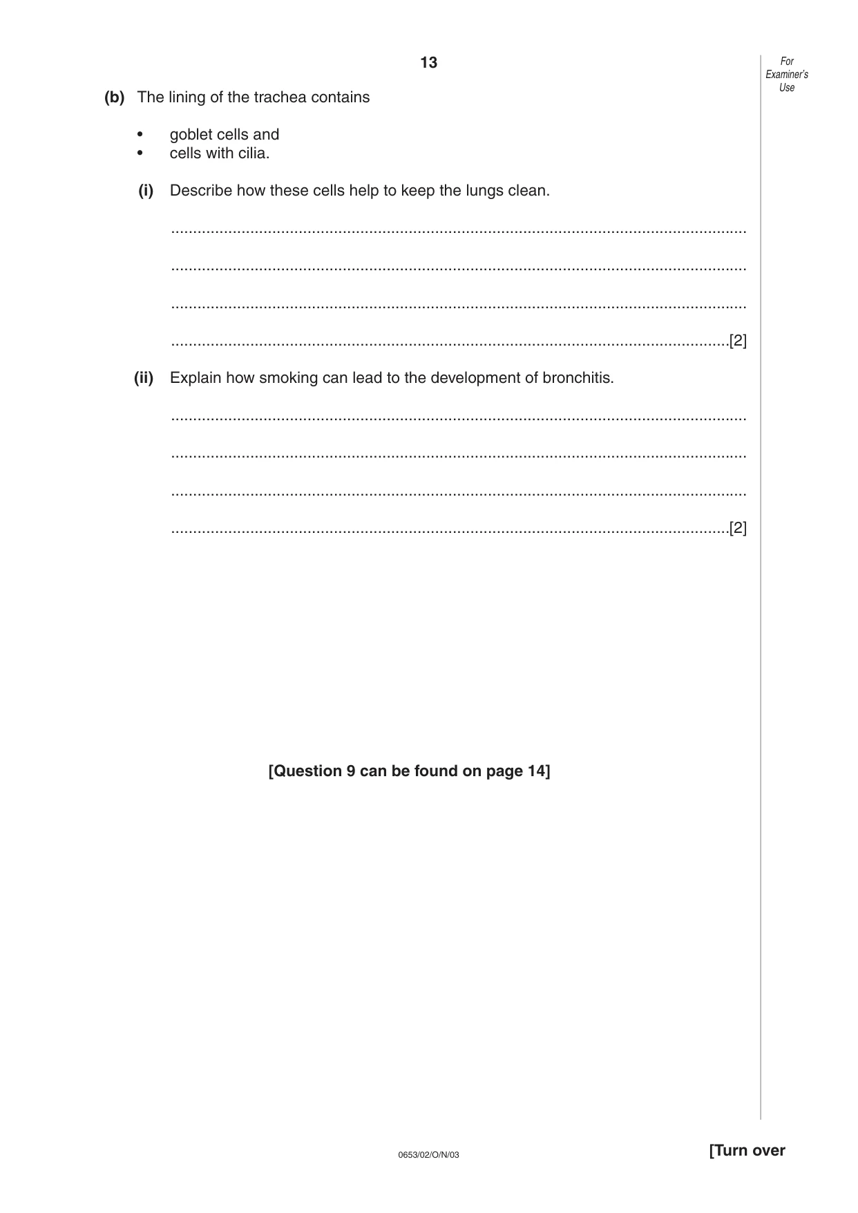Cambridge IGCSE Science - Combined 0653 2003 Oct/Nov Paper 2 · Variant 1 question paper, page 13 of 16
