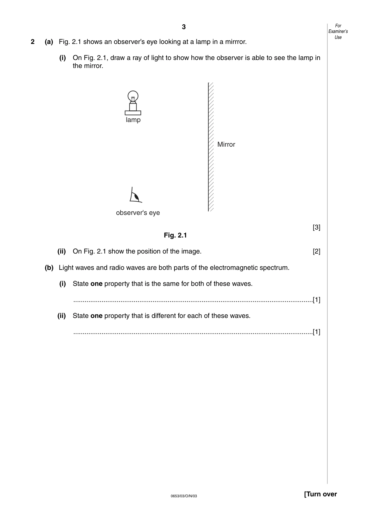 Cambridge IGCSE Science - Combined 0653 2003 Oct/Nov Paper 3 · Variant 1 question paper, page 3 of 16