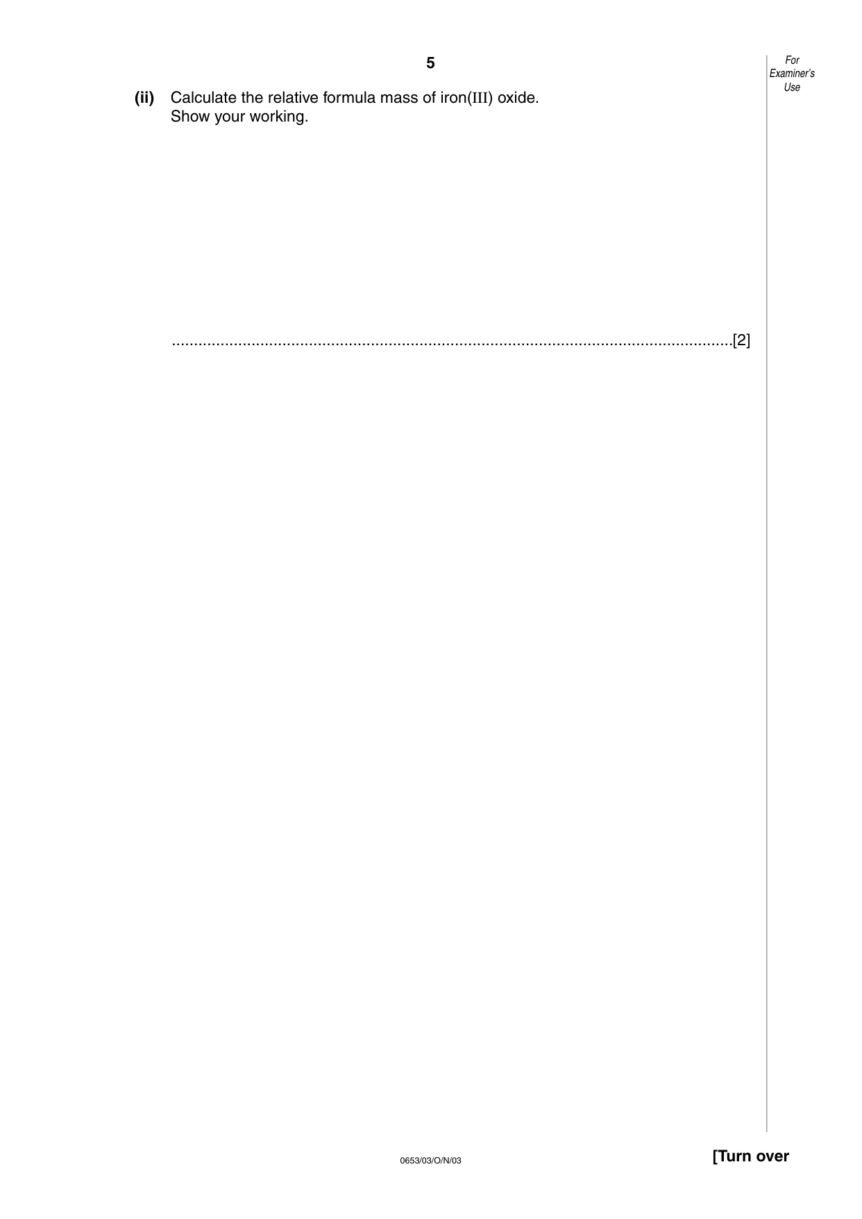 Cambridge IGCSE Science - Combined 0653 2003 Oct/Nov Paper 3 · Variant 1 question paper, page 5 of 16