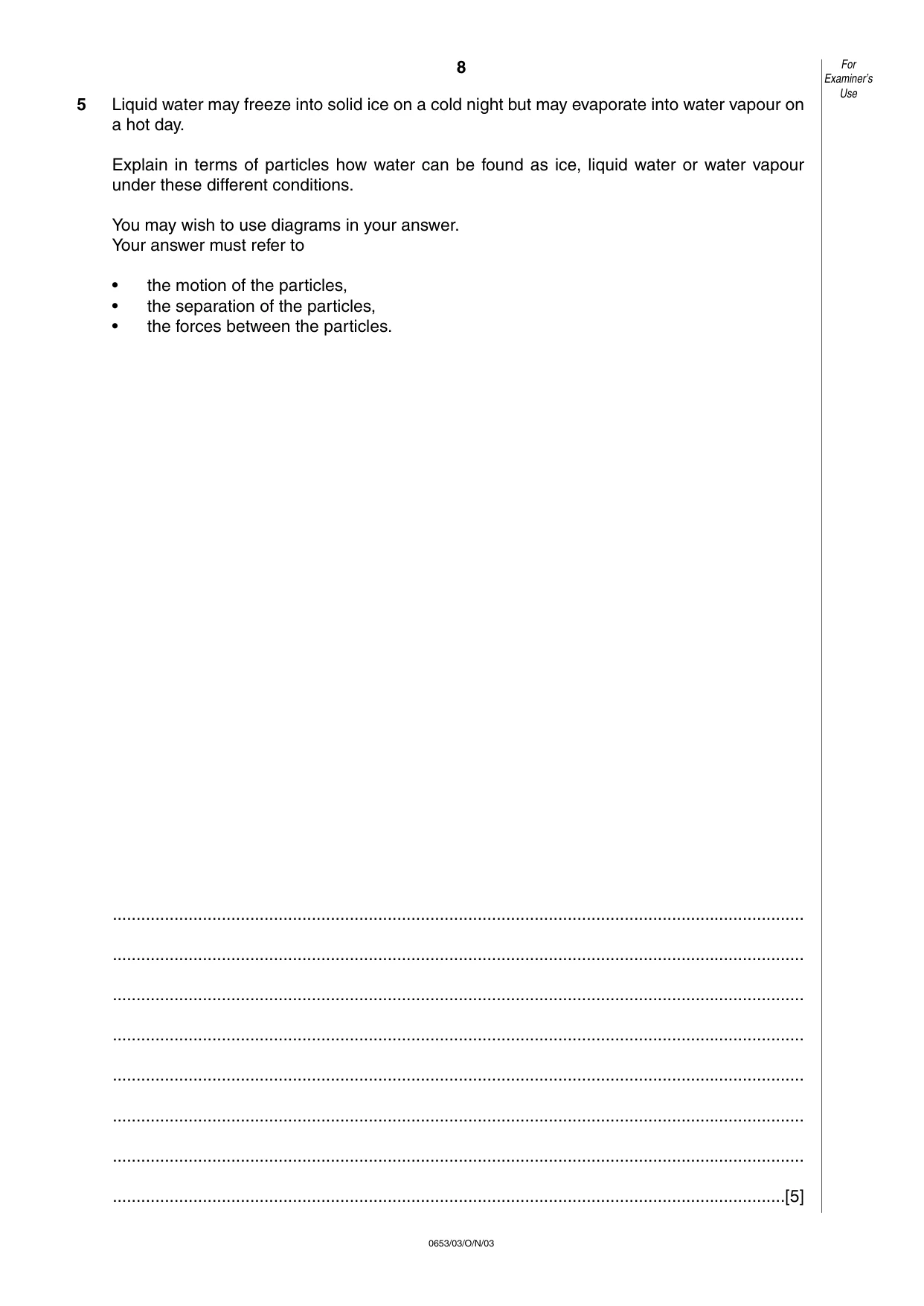 Cambridge IGCSE Science - Combined 0653 2003 Oct/Nov Paper 3 · Variant 1 question paper, page 8 of 16