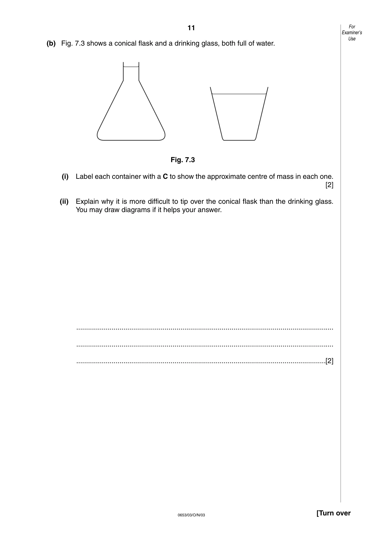 Cambridge IGCSE Science - Combined 0653 2003 Oct/Nov Paper 3 · Variant 1 question paper, page 11 of 16