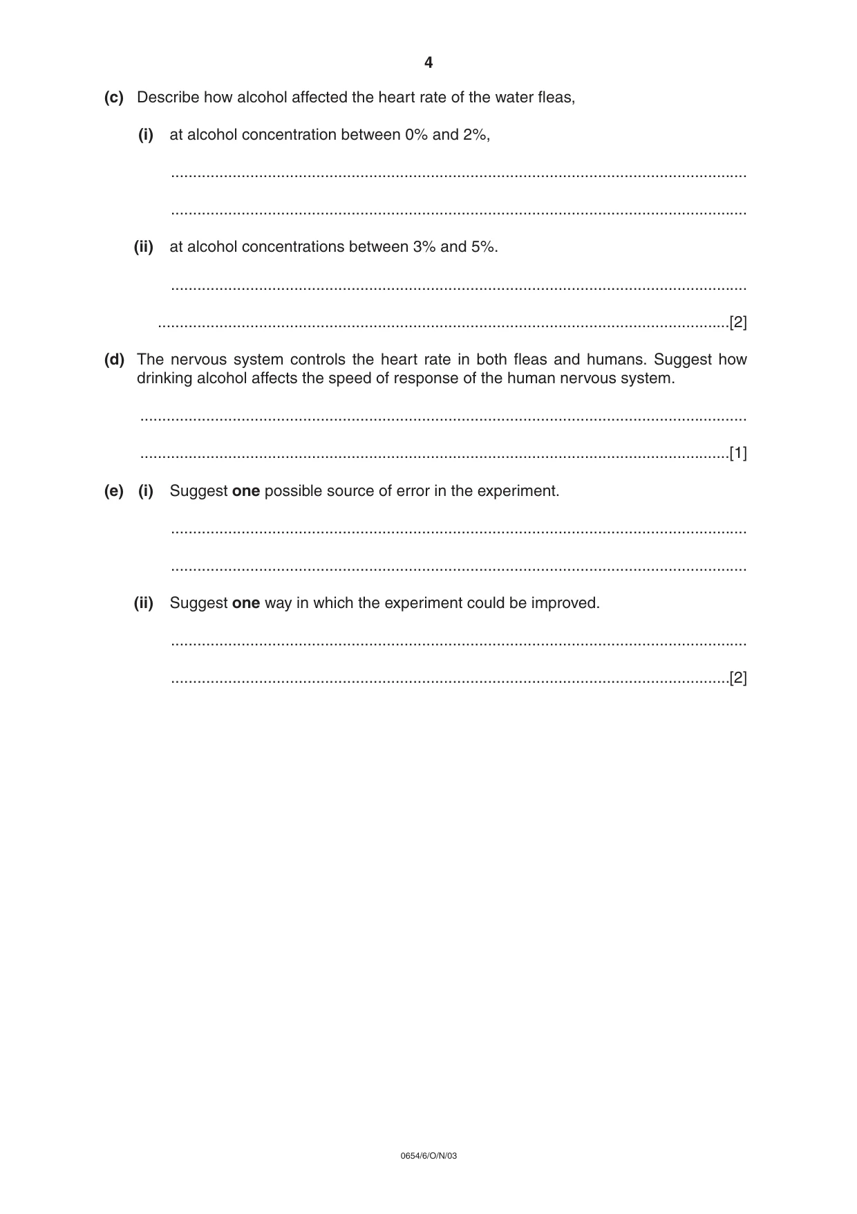 Cambridge IGCSE Science - Combined 0653 2003 Oct/Nov Paper 6 · Variant 1 question paper, page 4 of 20