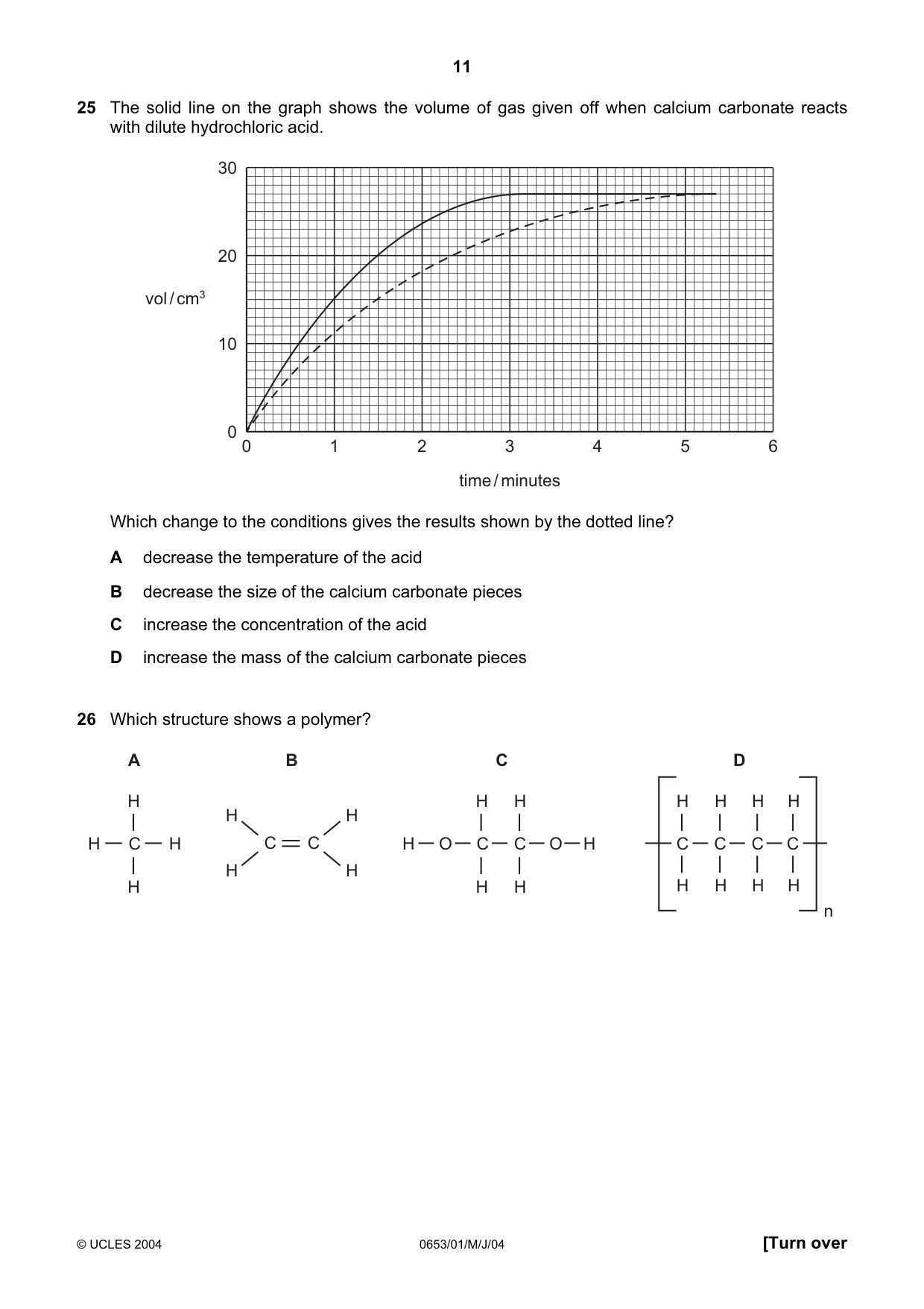 Cambridge IGCSE Science - Combined 0653 2004 May/June Paper 1 · Variant 1 question paper, page 11 of 20