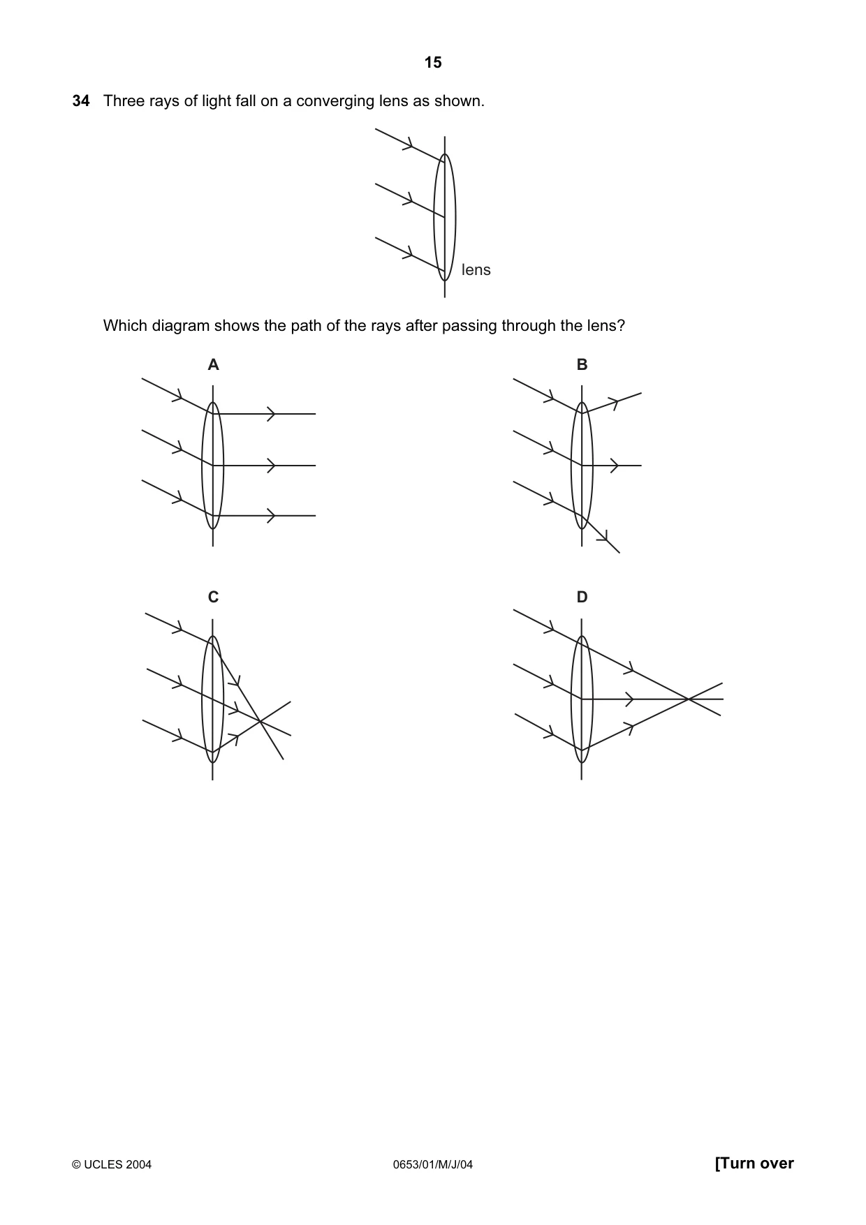 Cambridge IGCSE Science - Combined 0653 2004 May/June Paper 1 · Variant 1 question paper, page 15 of 20