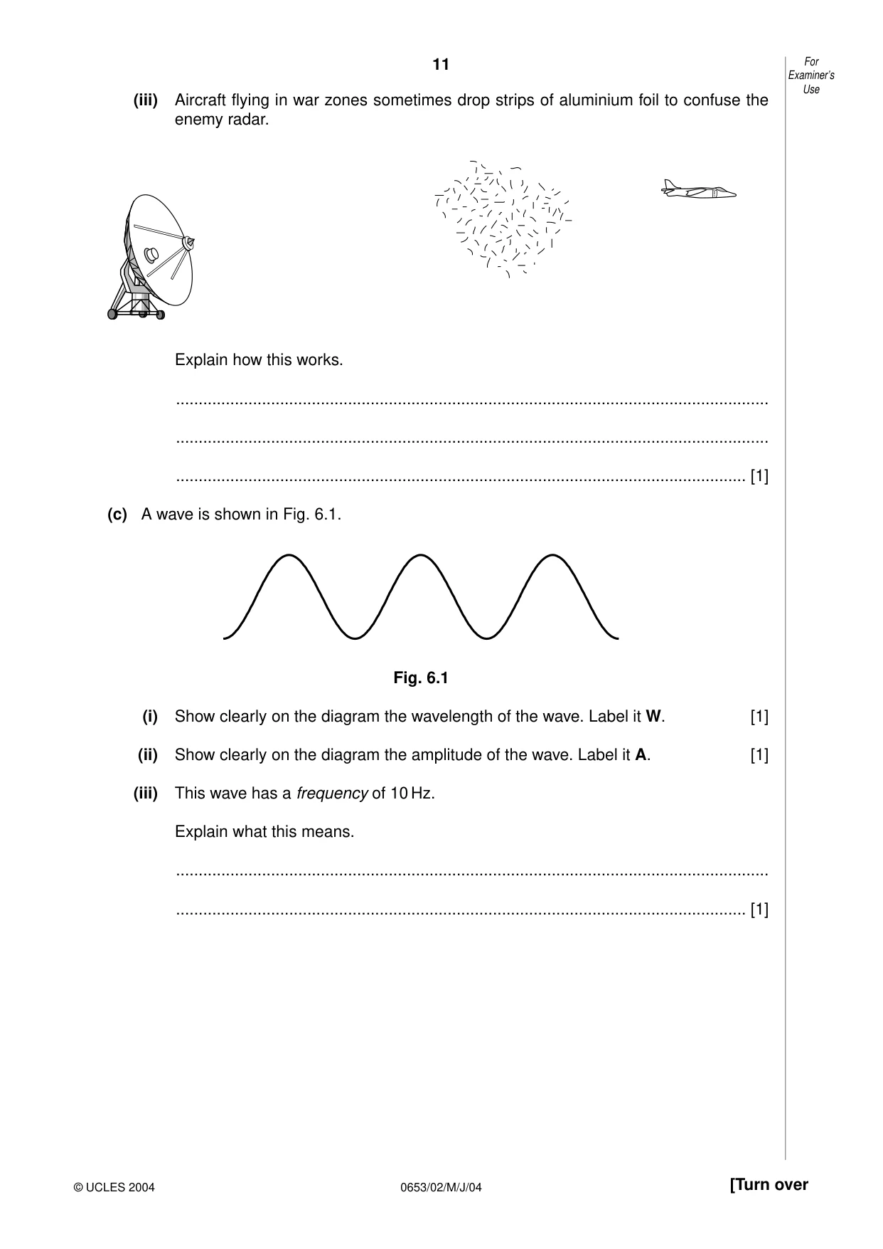 Cambridge IGCSE Science - Combined 0653 2004 May/June Paper 2 · Variant 1 question paper, page 11 of 20